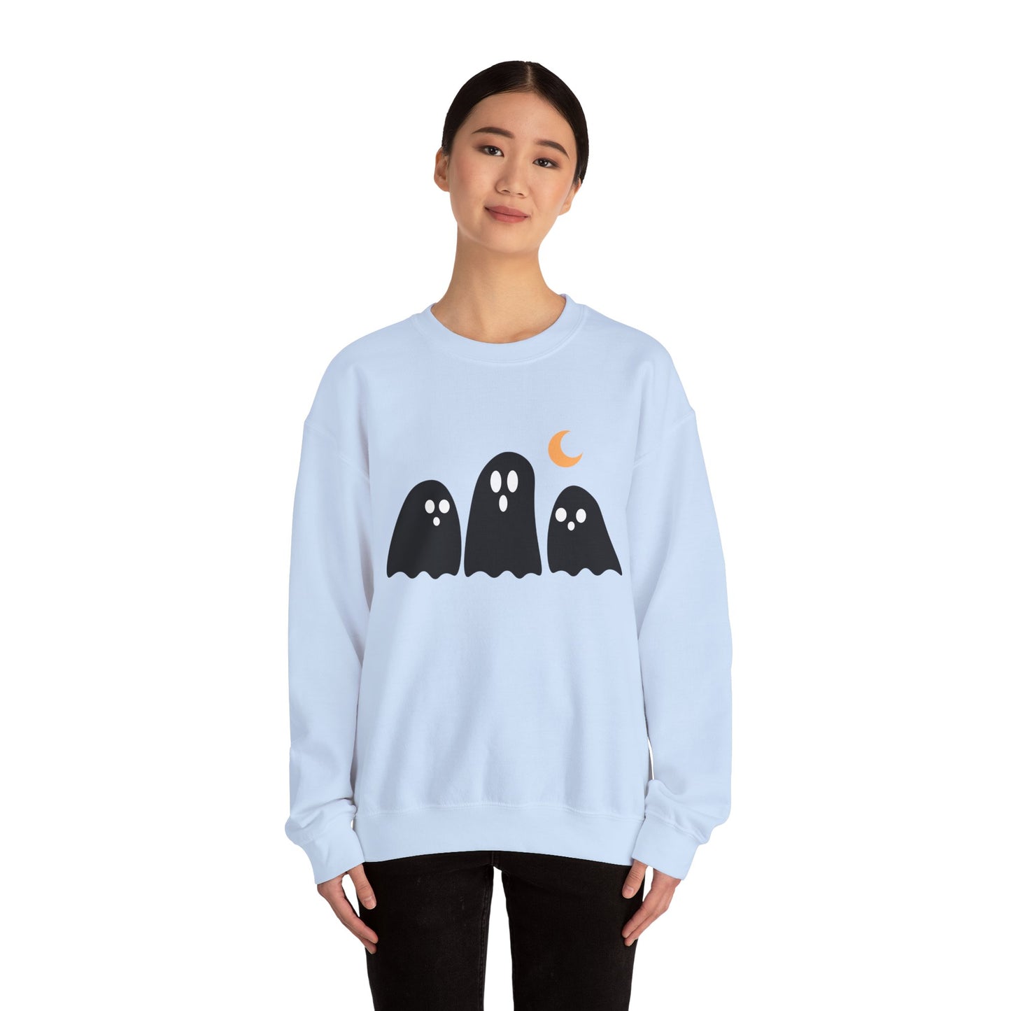 Kawaii Ghost Halloween Unisex Crewneck Sweatshirt