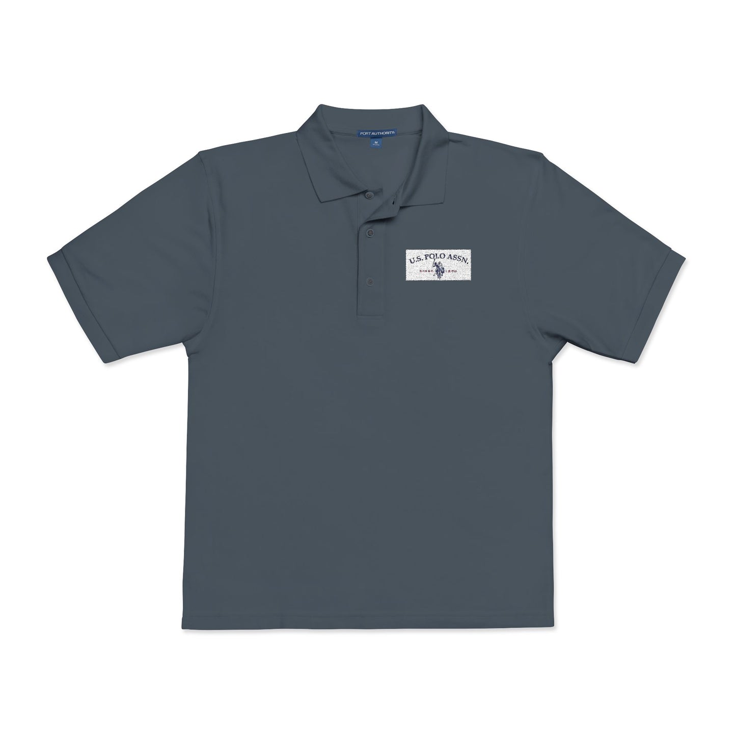 Embroidered Calm Wave Polo Shirt  Minimal Coastal Logo Golf & Casual Polo