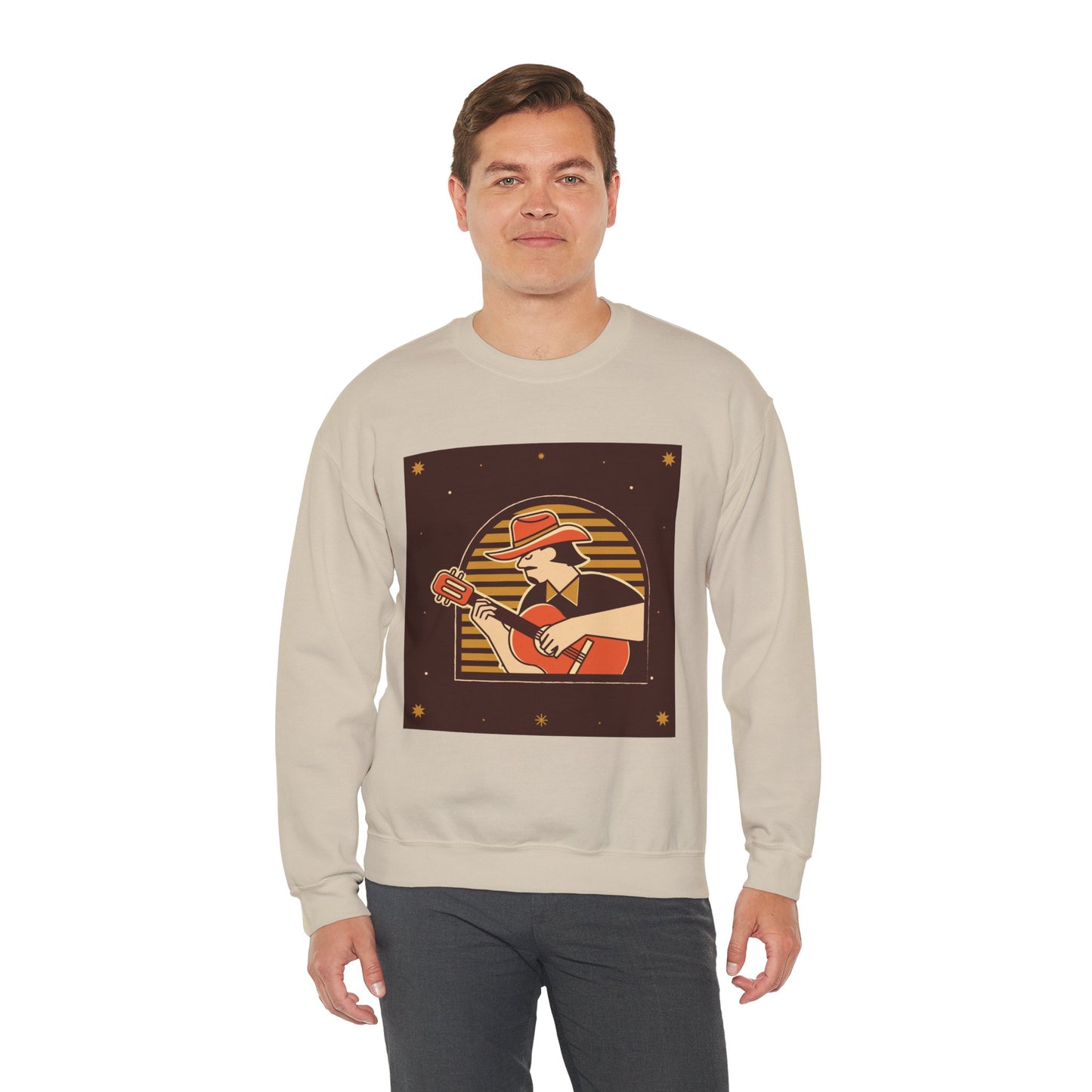 Retro Musician Graphic Unisex Crewneck Sweatshirt