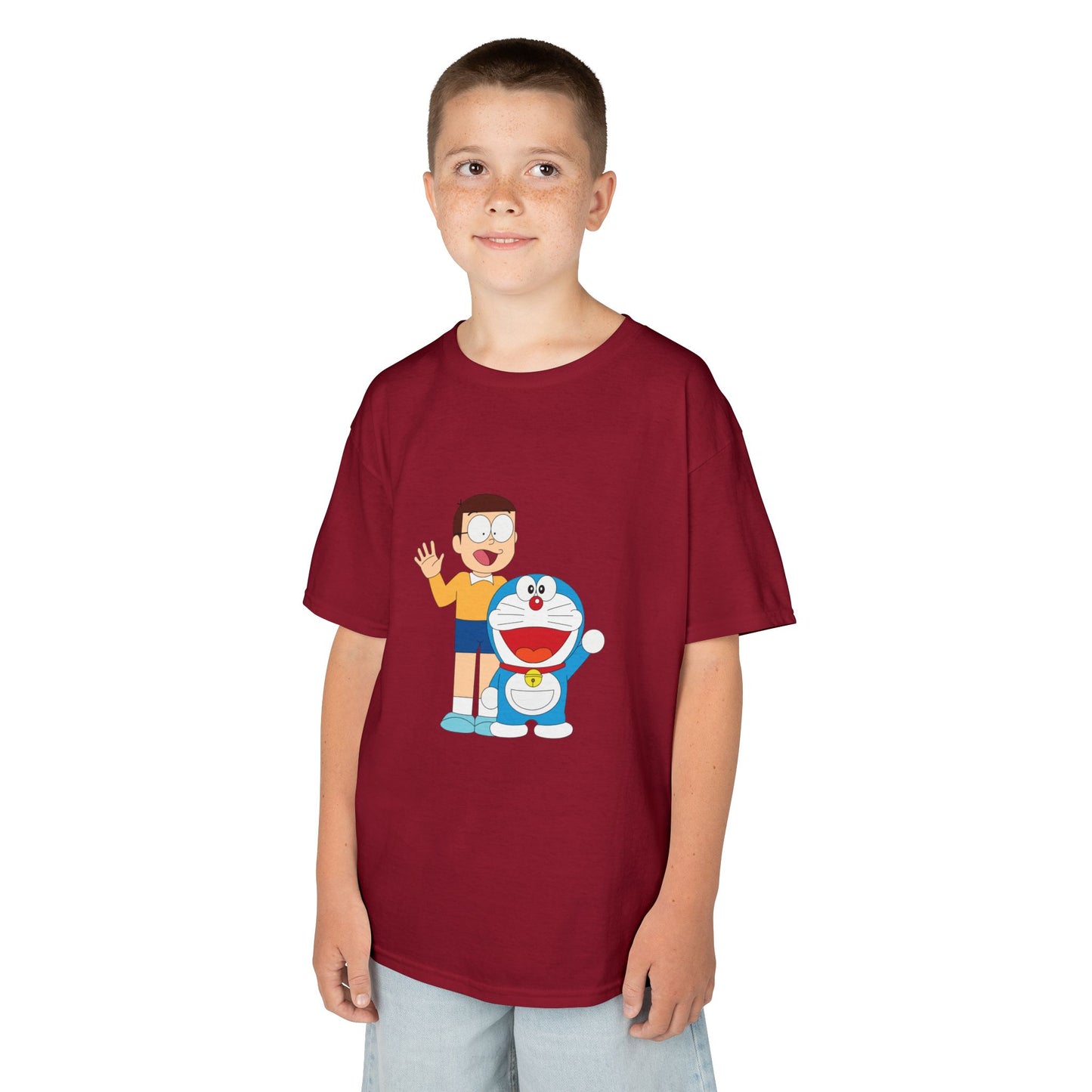 Kids Heavy Cotton Teal T-Shirt with a Graphic Design