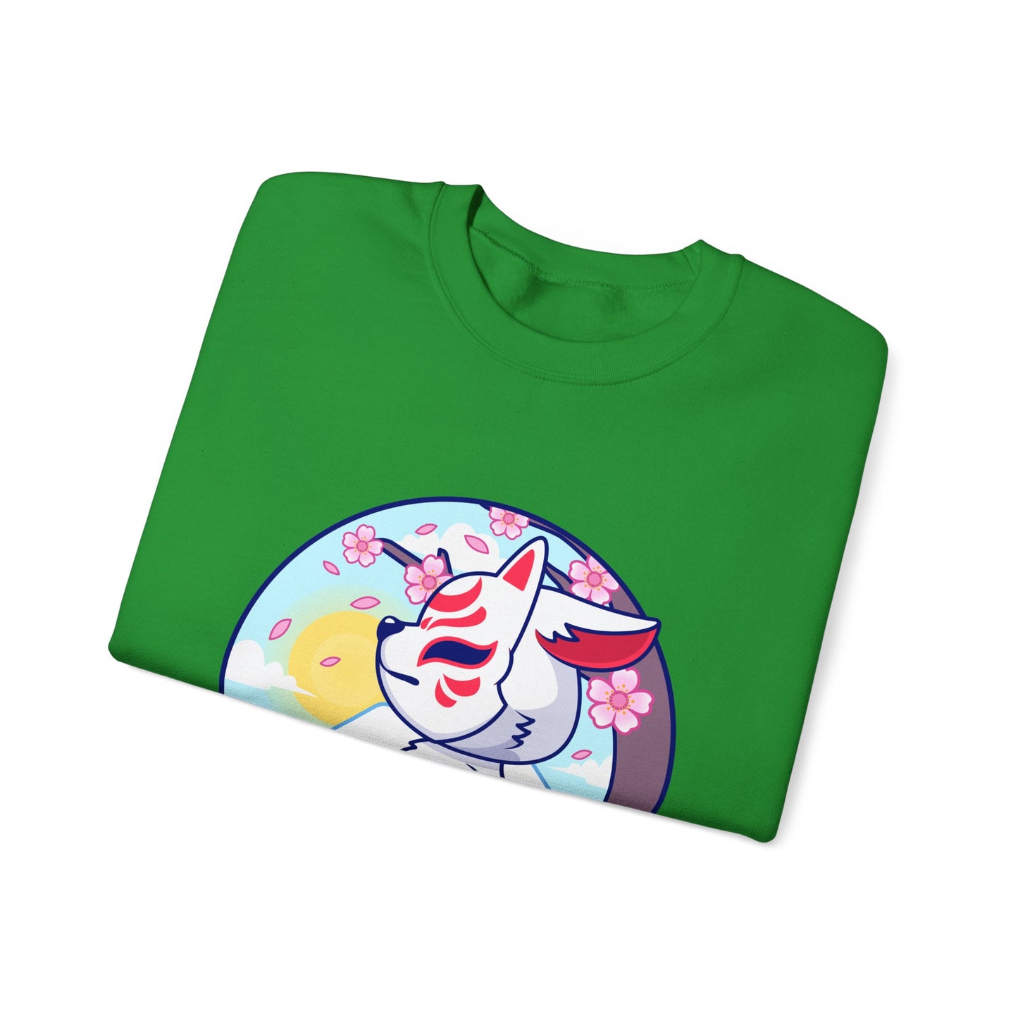 Kitsune Fox Mask Graphic Unisex Crewneck Sweatshirt