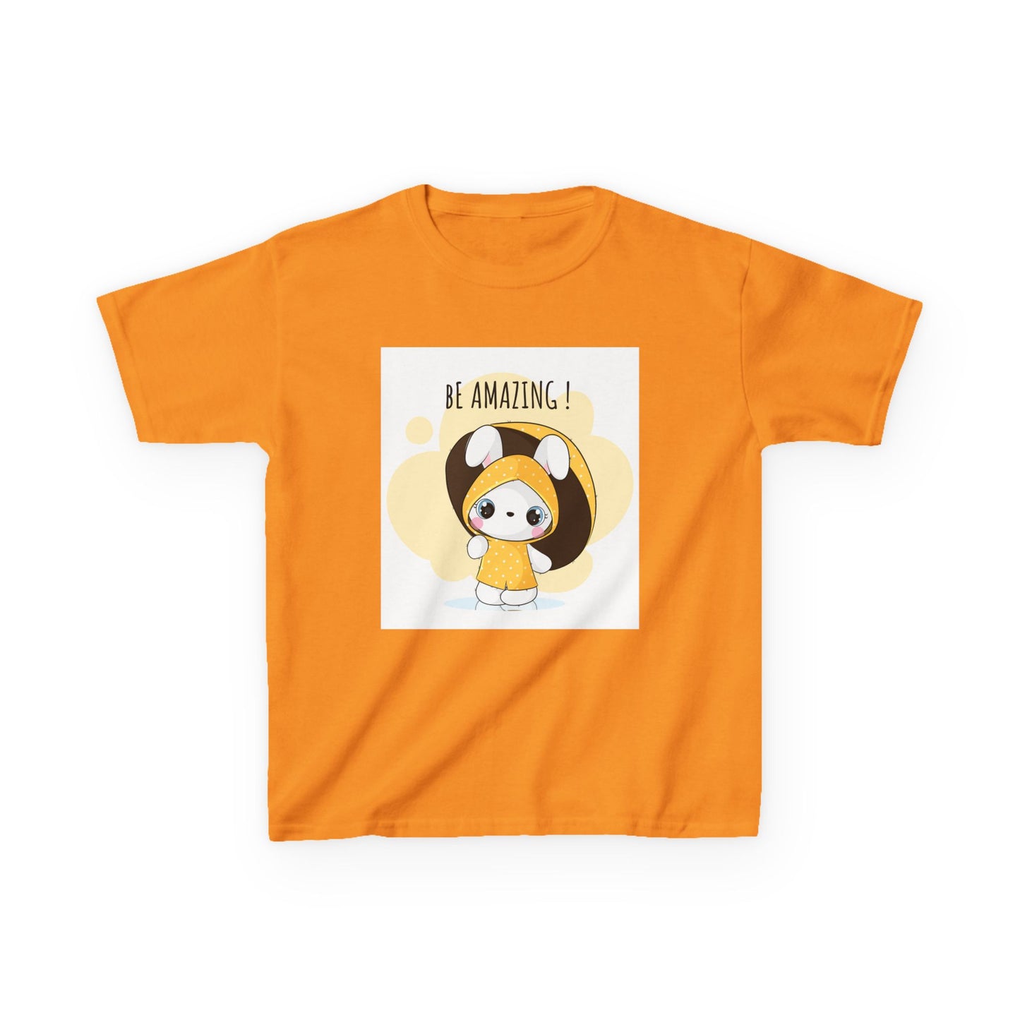 Yellow Kids Heavy Cotton t-shirt with a Cartoon Character