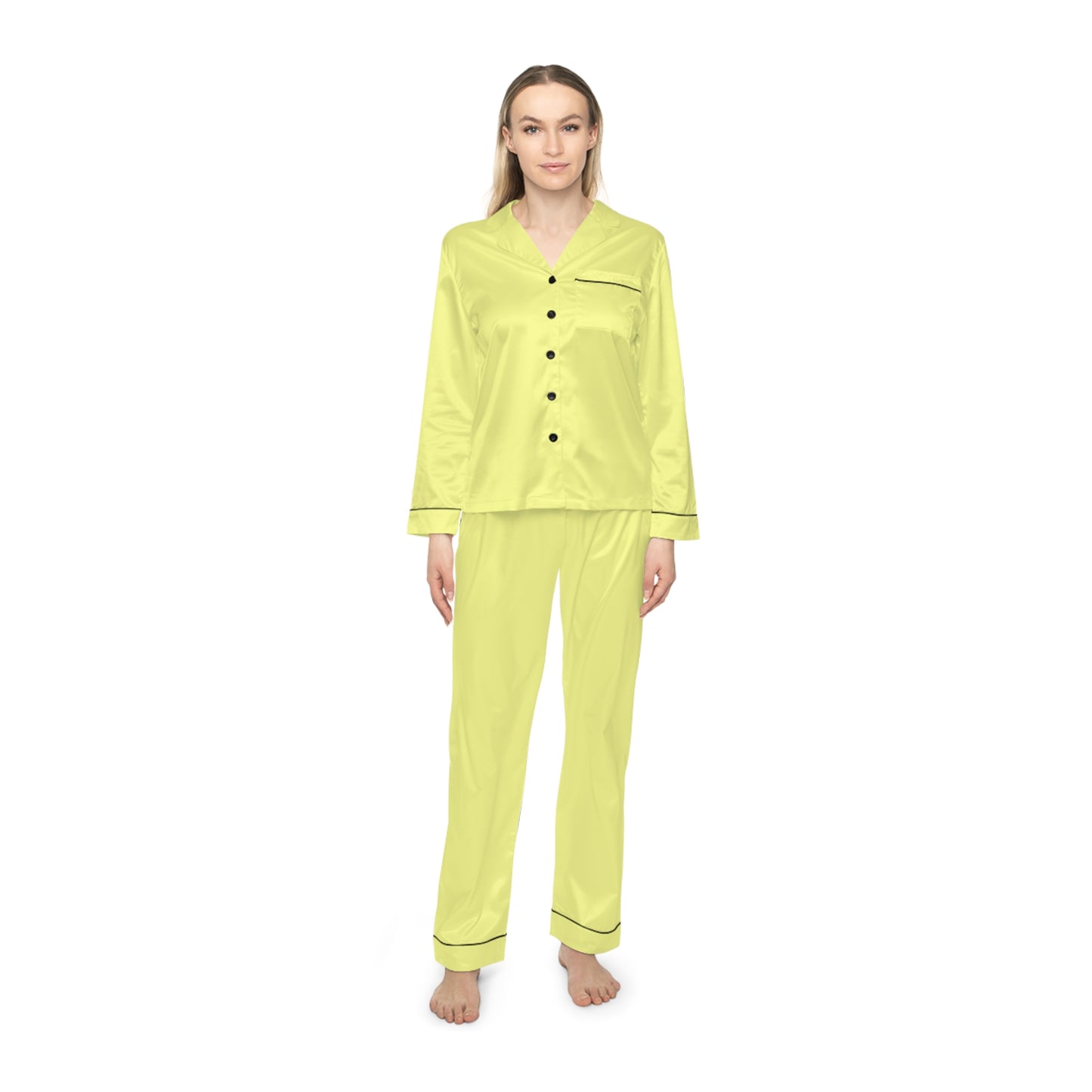 Women’s Soft Satin Pajama Set with Stylish AOP Design