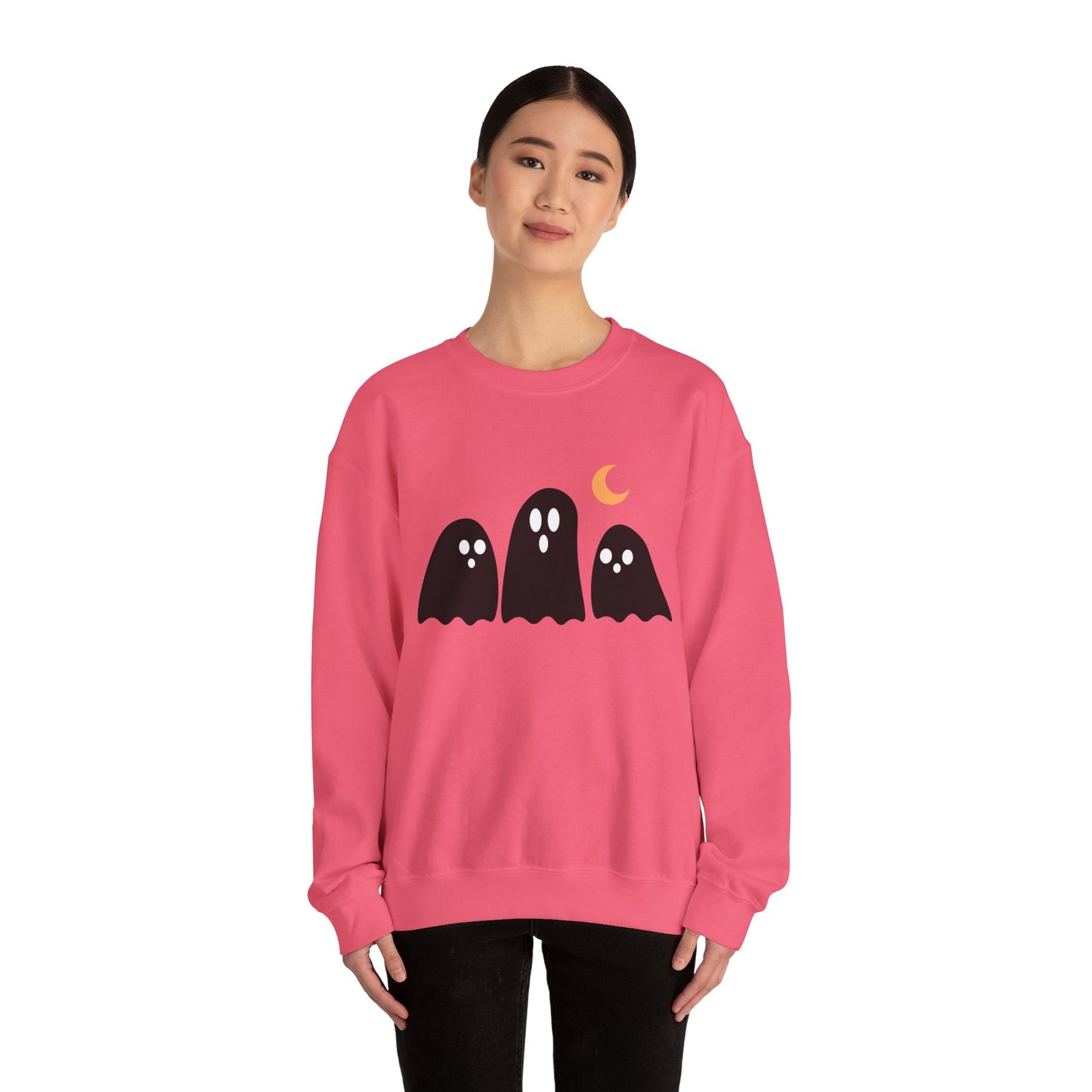 Kawaii Ghost Halloween Unisex Crewneck Sweatshirt