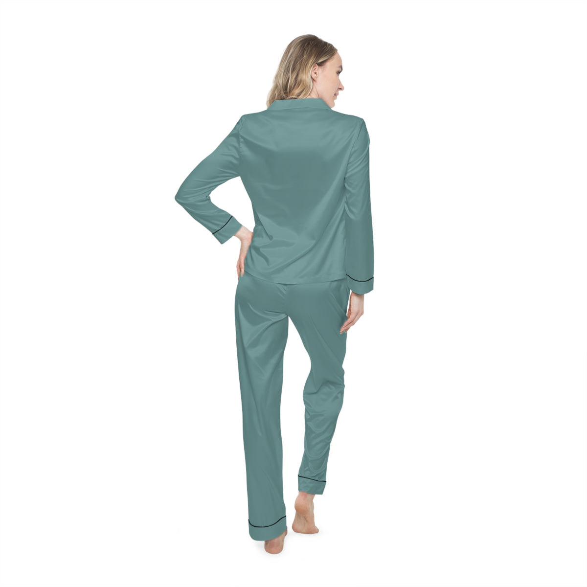 Teal Women’s Satin Pajama Set for Cozy Nightwear