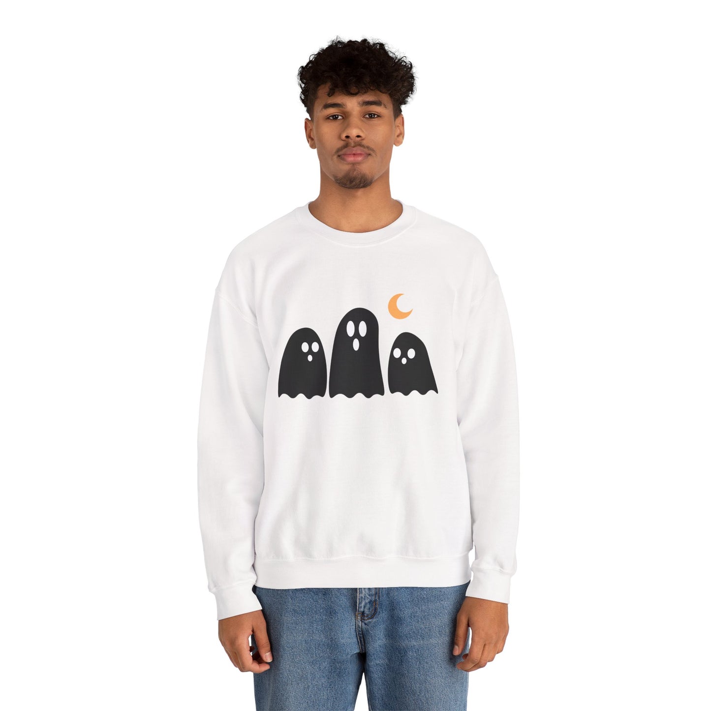 Kawaii Ghost Halloween Unisex Crewneck Sweatshirt