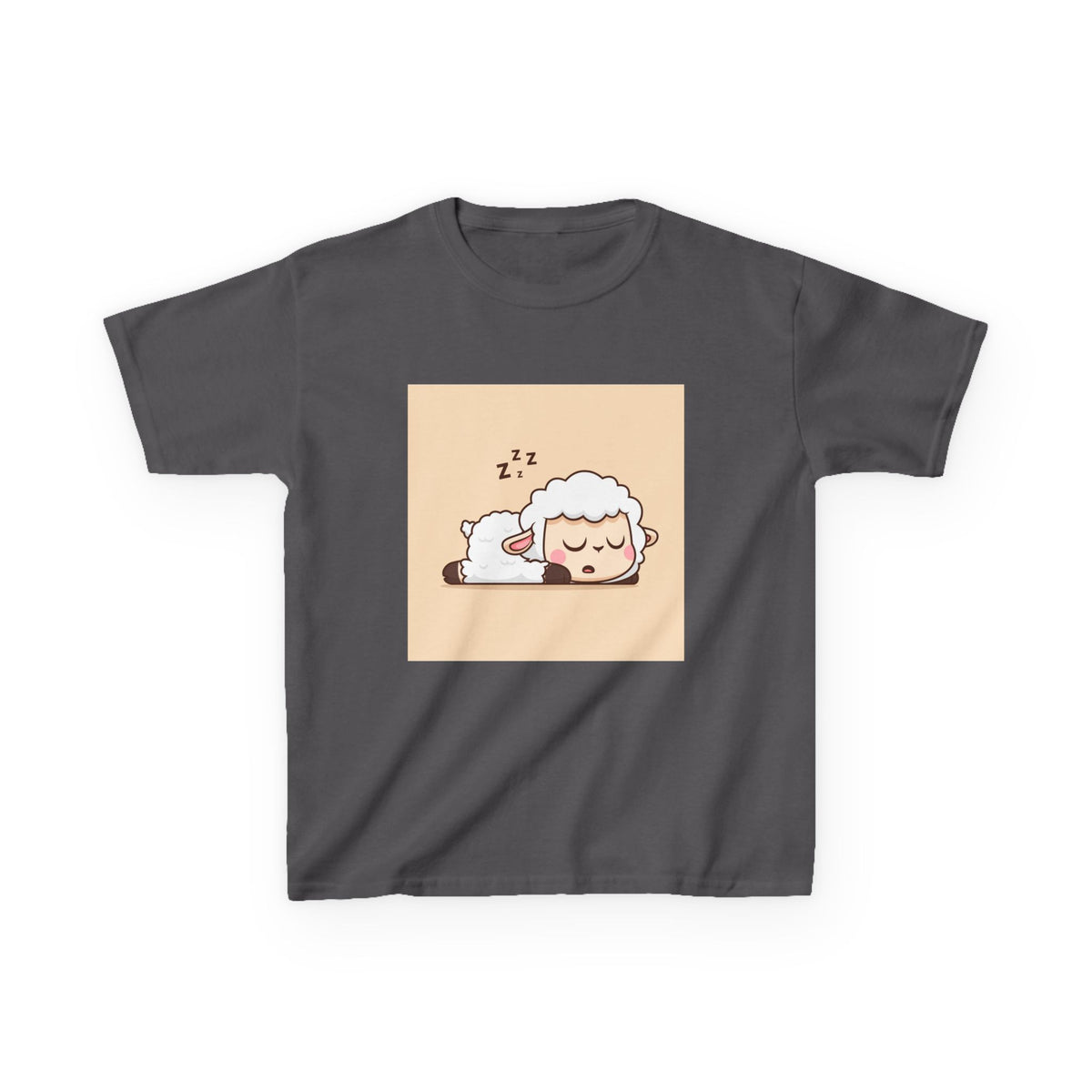 Sleeping Sheep Print Kids Heavy Cotton T-Shirt