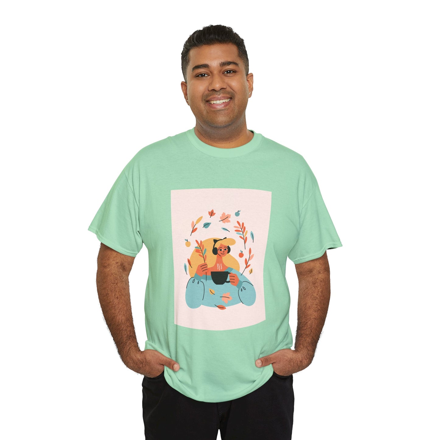 Unisex Cozy Bear Illustration Heavy Cotton T-Shirt