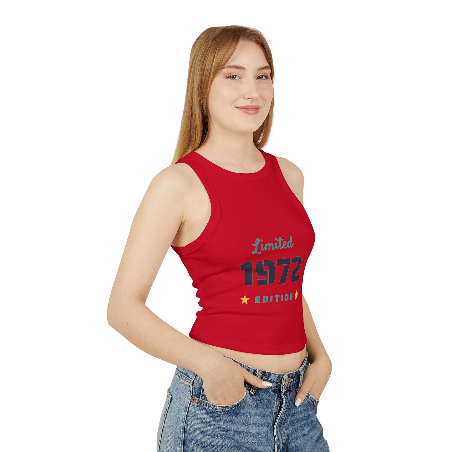 Limited Edition 1972 Women's Micro Rib Racer Tank Top, Retro Tank, Vintage Style, Summer Top, Unique Gift, Casual Wear