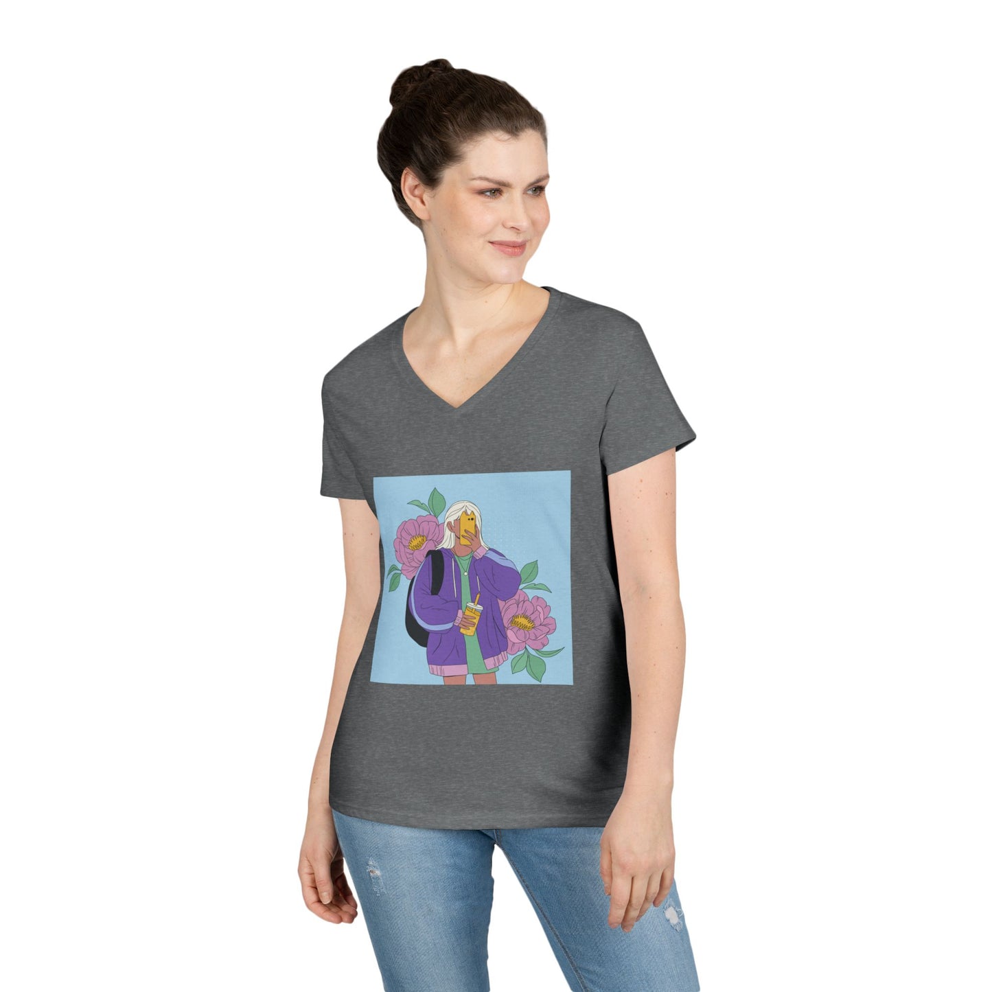 Women Stylish V-Neck T-Shirt