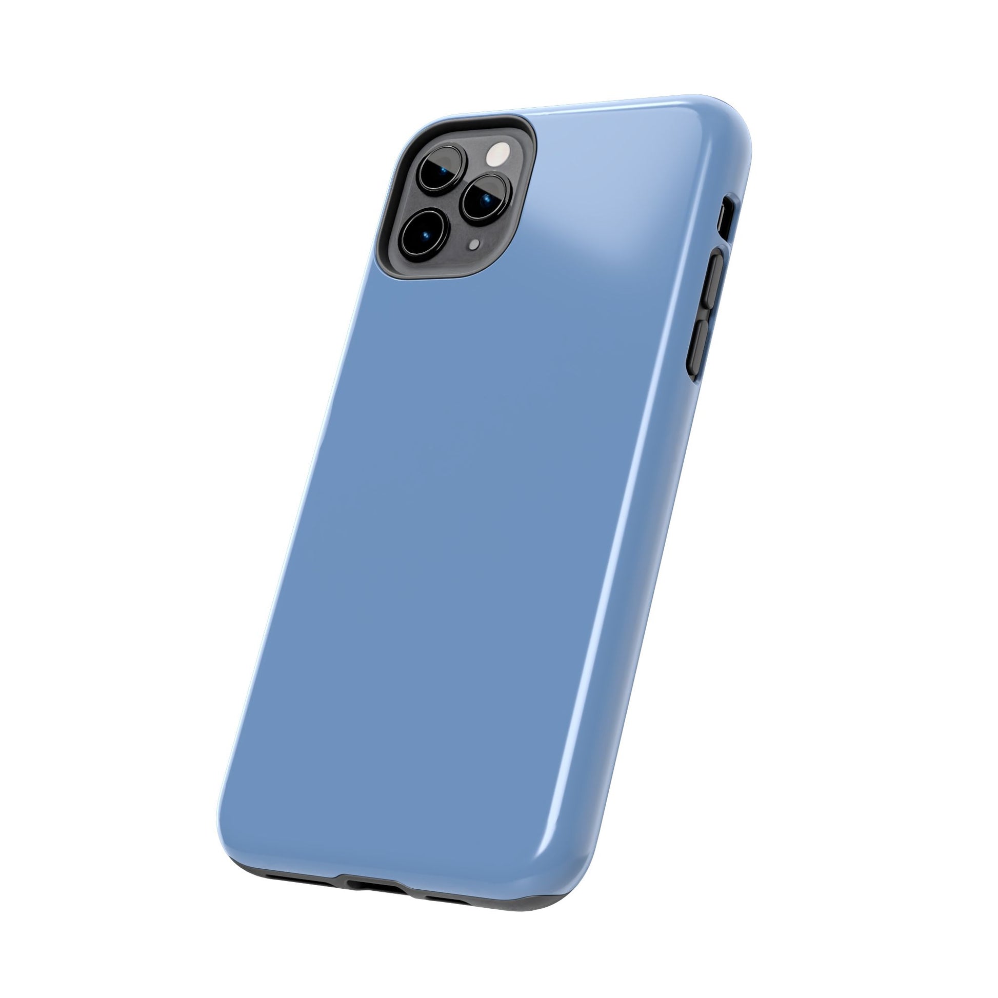 Blue phone case on a white background