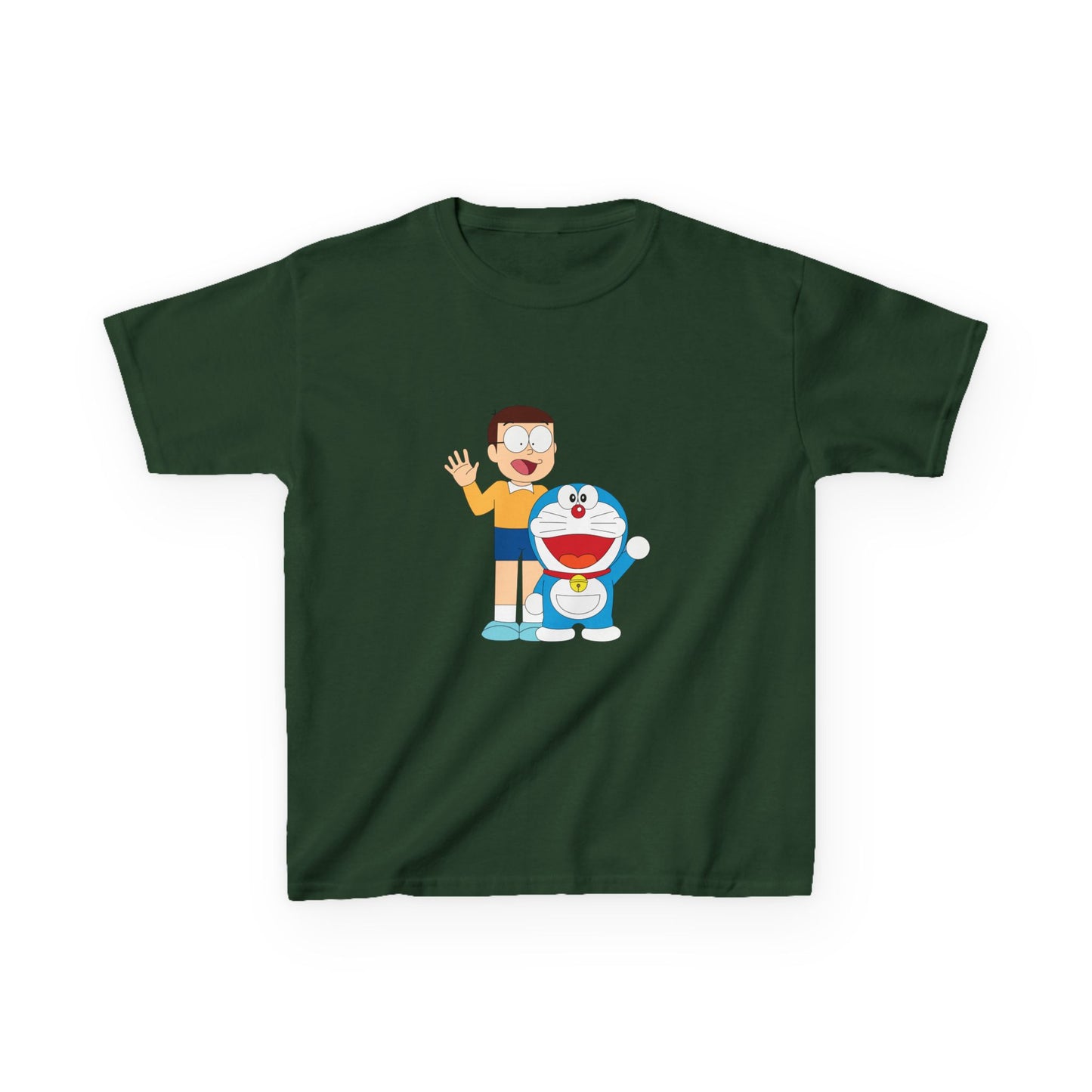 Kids Heavy Cotton Teal T-Shirt with a Graphic Design