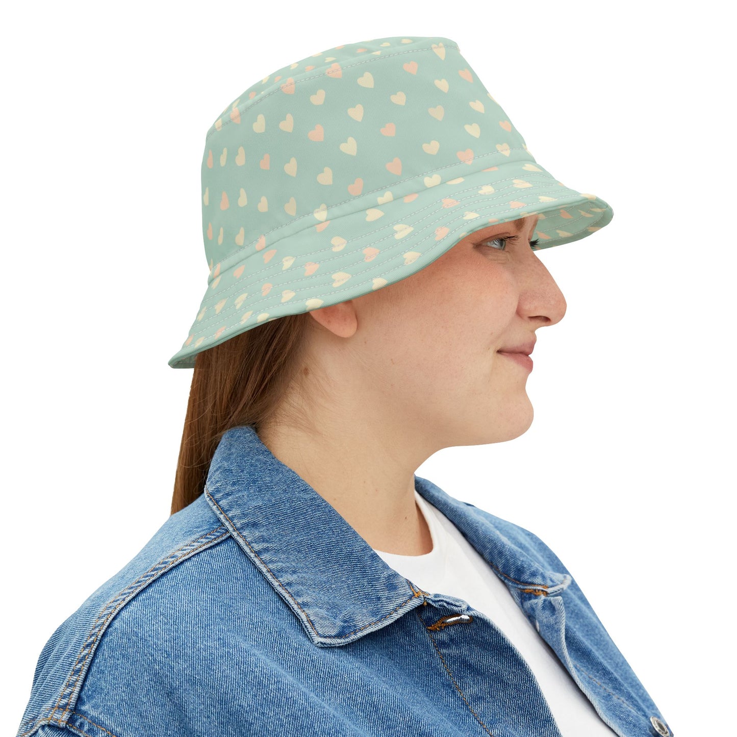 Bucket Hat Heart Pattern