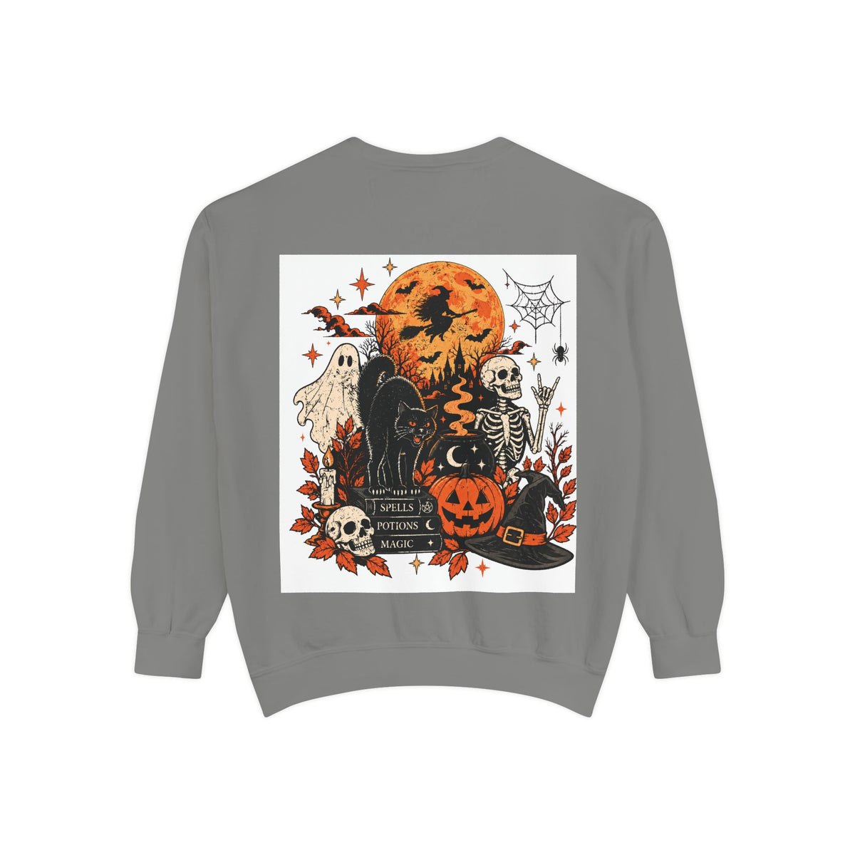 Halloween Vintage Pumpkin Ghosts and Skeletons Sweatshirt
