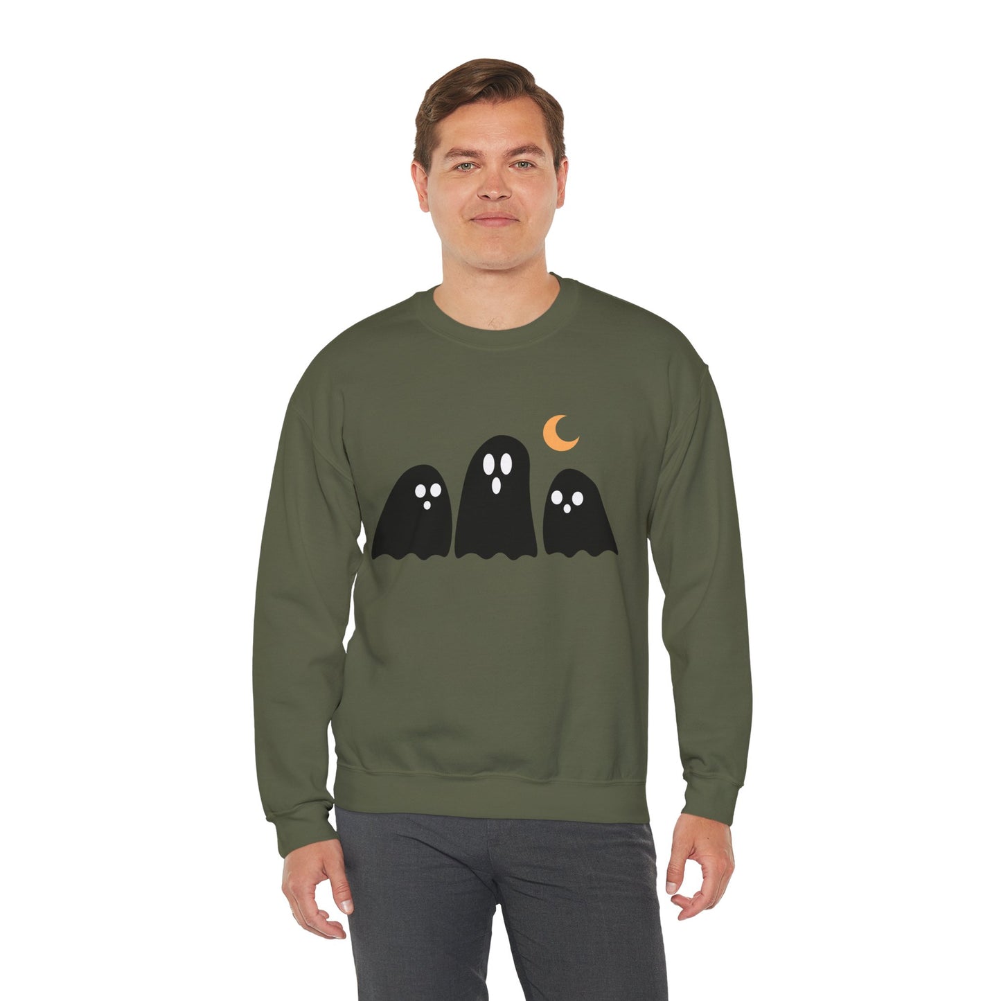 Kawaii Ghost Halloween Unisex Crewneck Sweatshirt