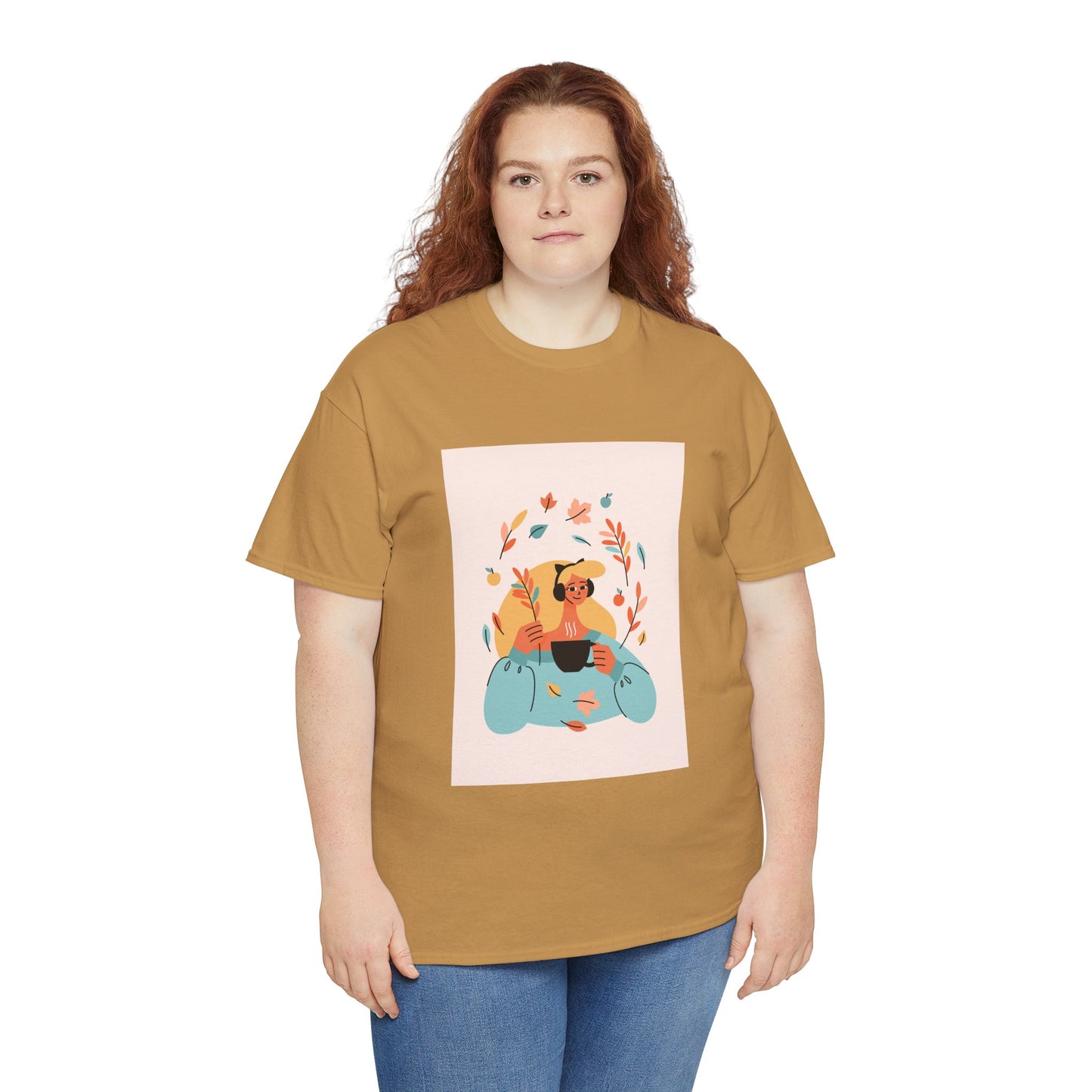 Unisex Cozy Bear Illustration Heavy Cotton T-Shirt