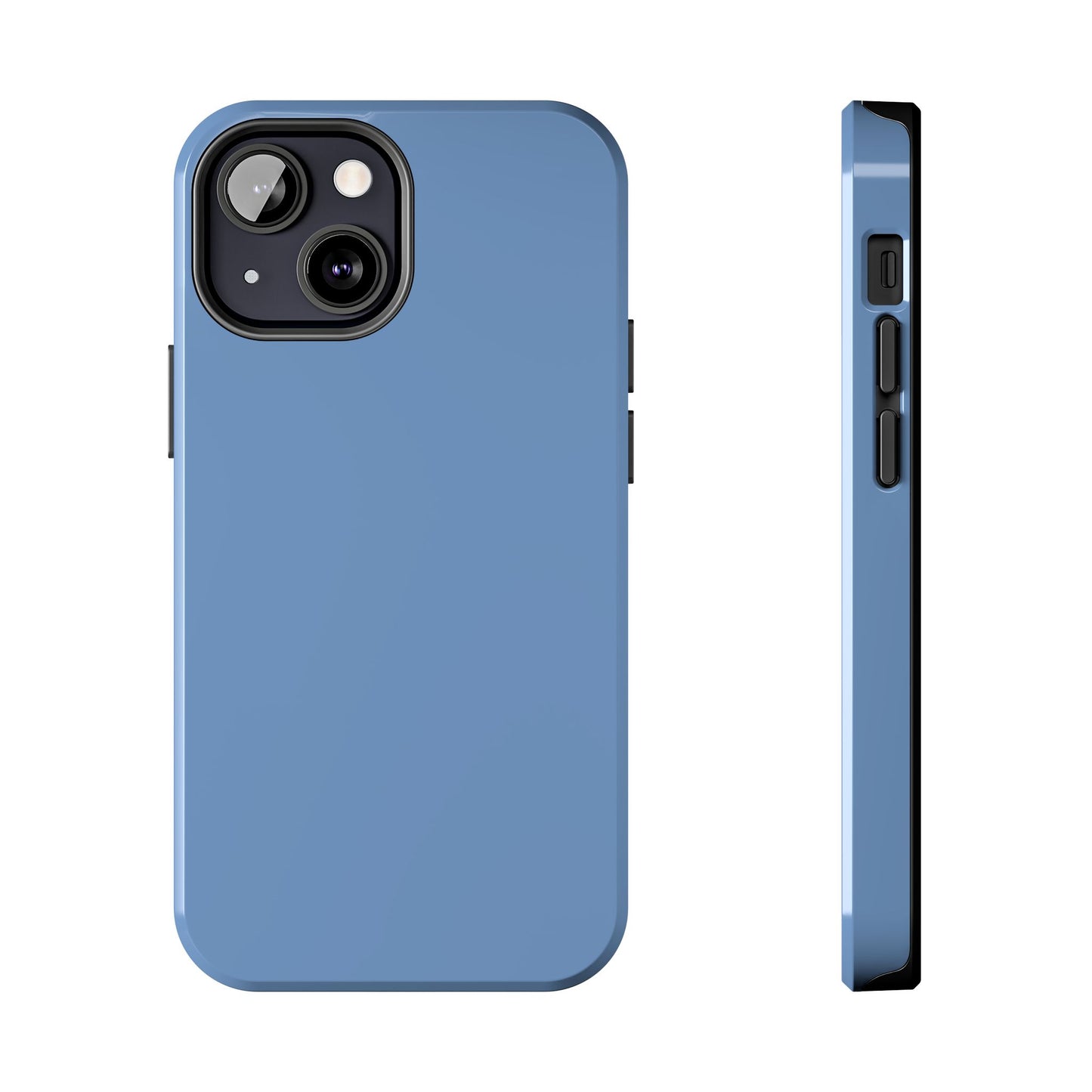 Blue phone case with a white background