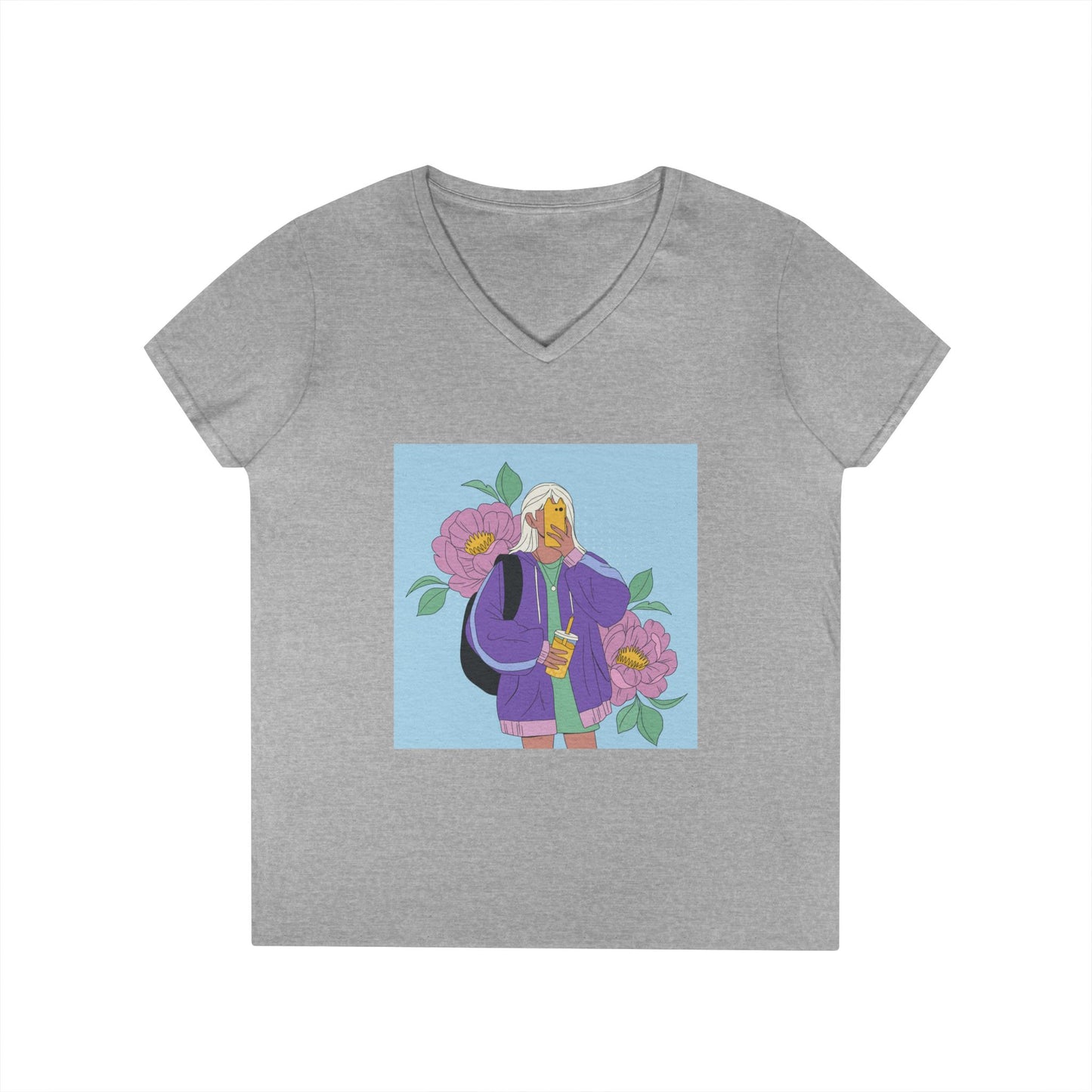 Women Stylish V-Neck T-Shirt