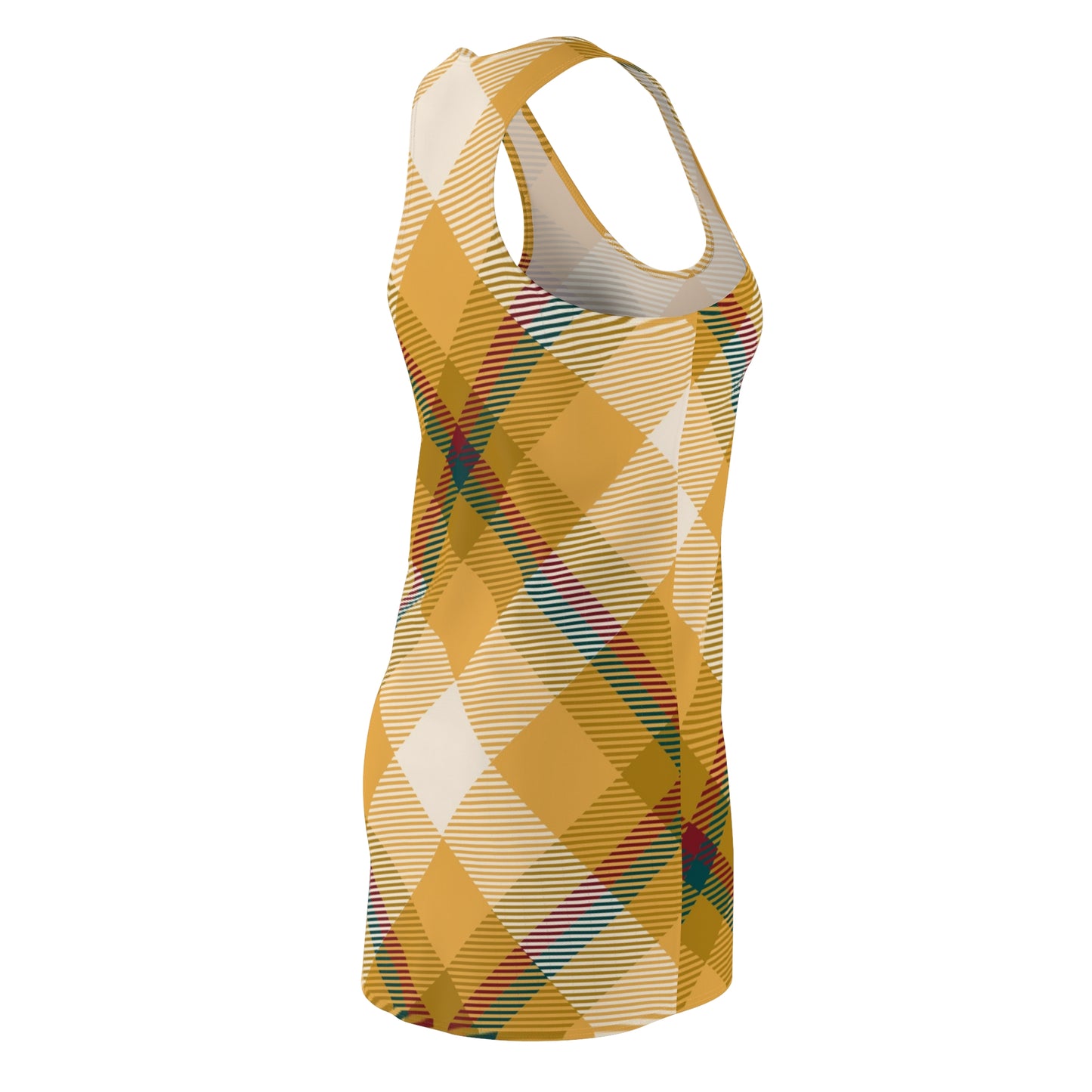 Trendy Plaid Racerback Dress – Casual Summer Dress, Athletic & Outdoor Party Wear