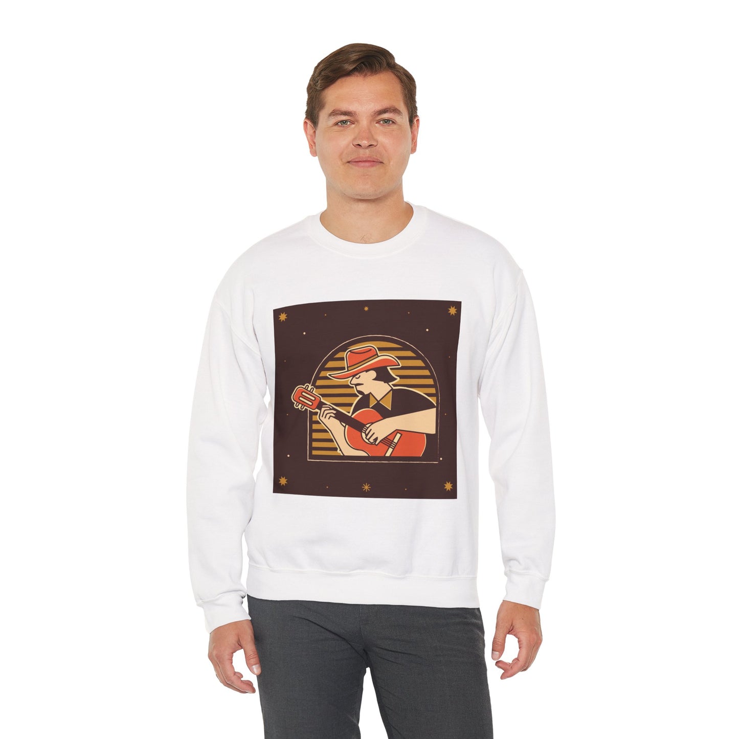 Retro Musician Graphic Unisex Crewneck Sweatshirt
