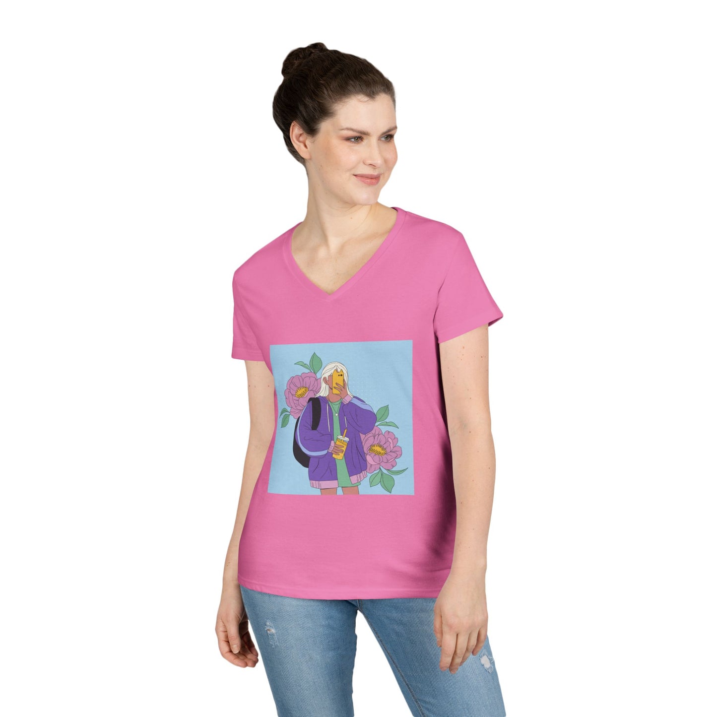 Women Stylish V-Neck T-Shirt