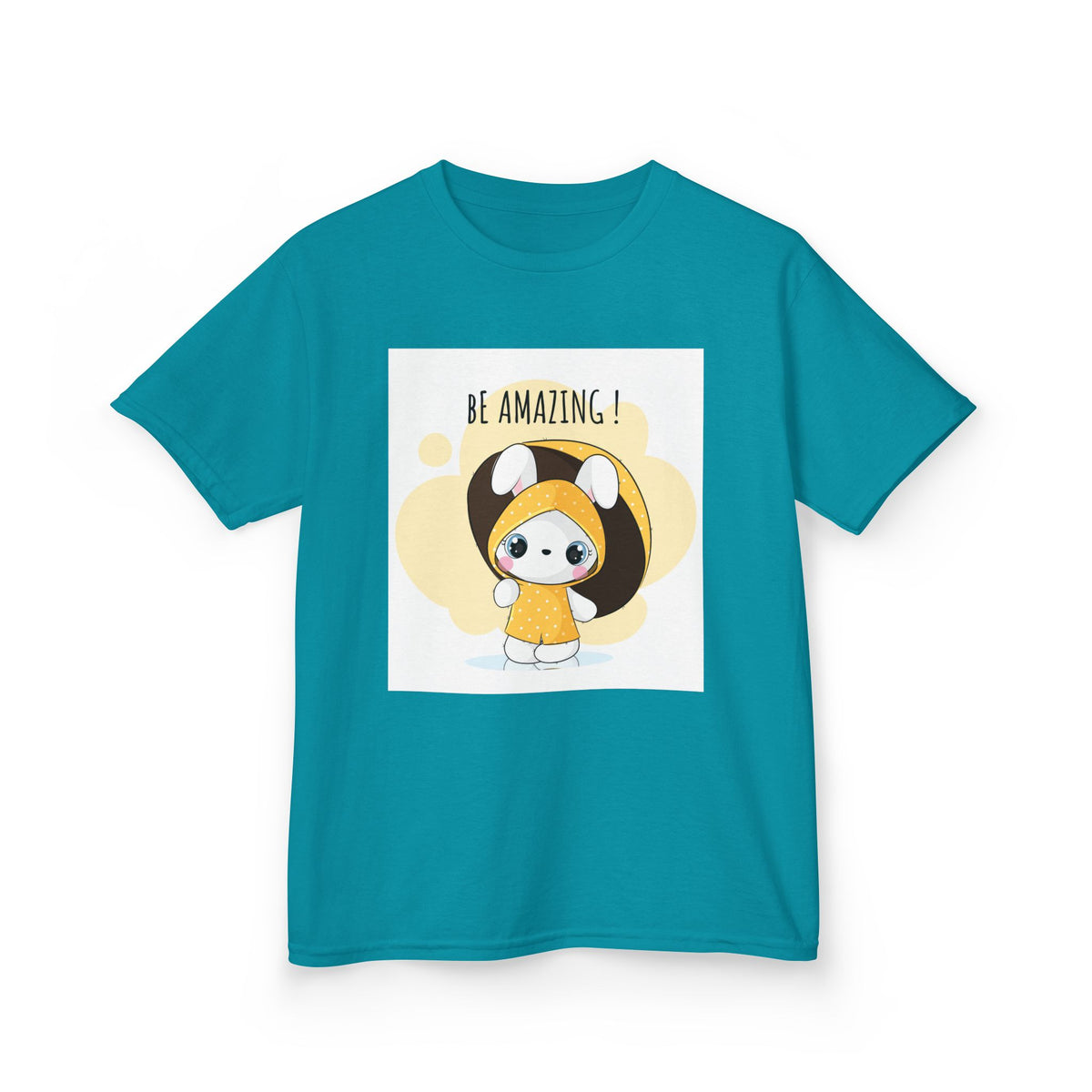 Yellow Kids Heavy Cotton t-shirt with a Cartoon Character