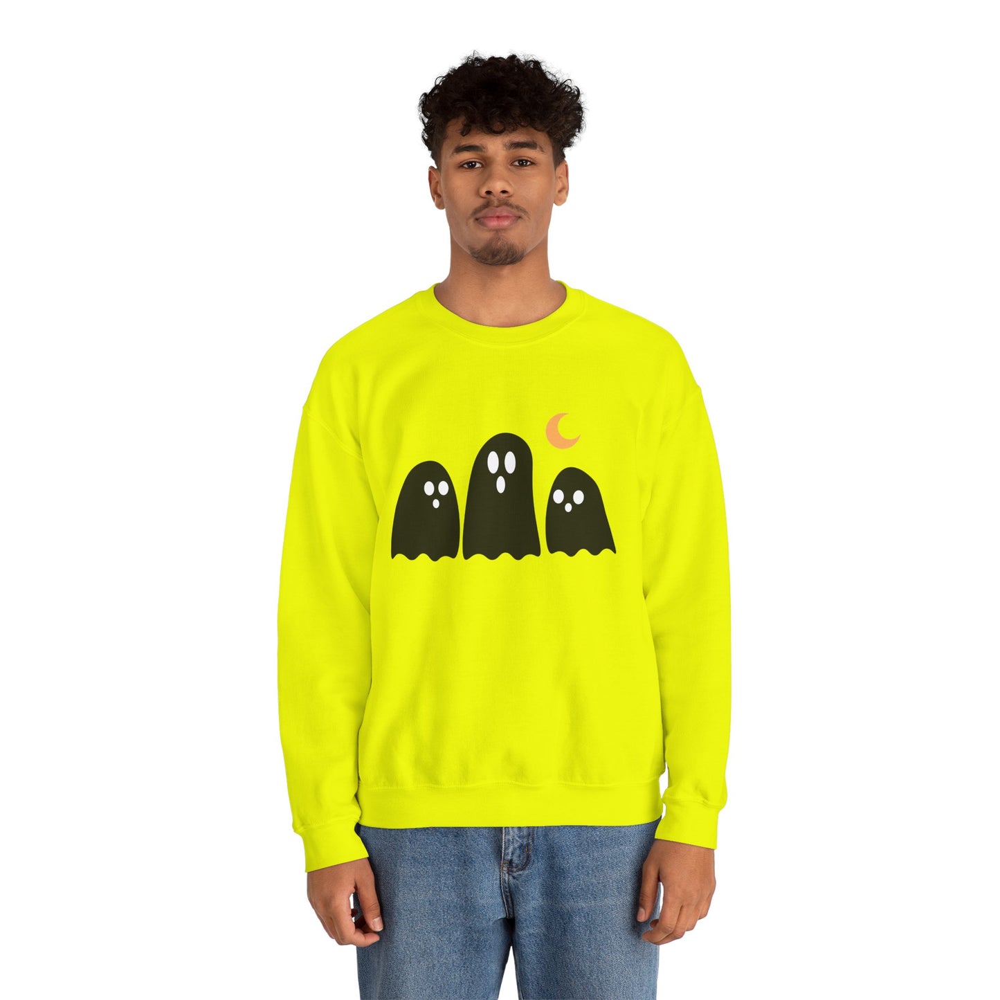 Kawaii Ghost Halloween Unisex Crewneck Sweatshirt