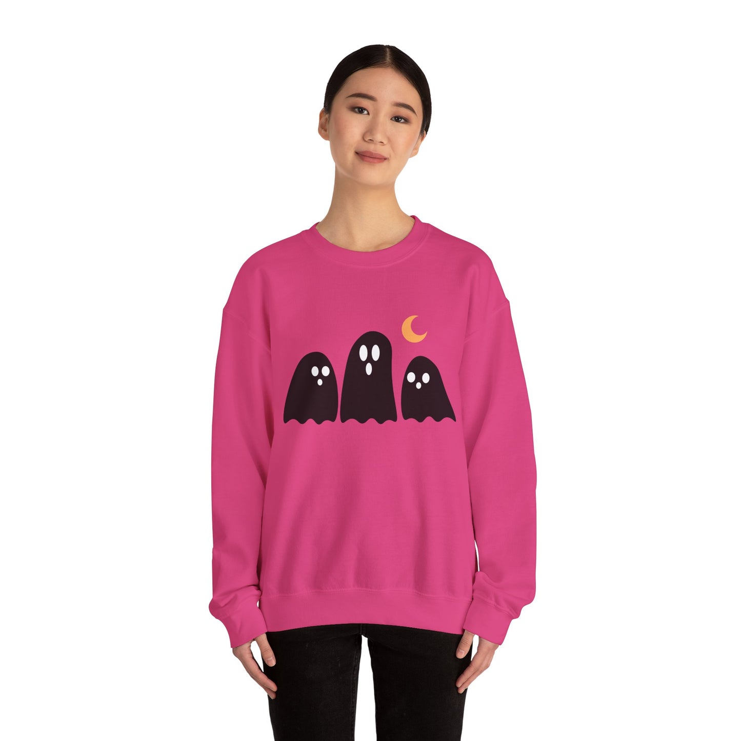 Kawaii Ghost Halloween Unisex Crewneck Sweatshirt