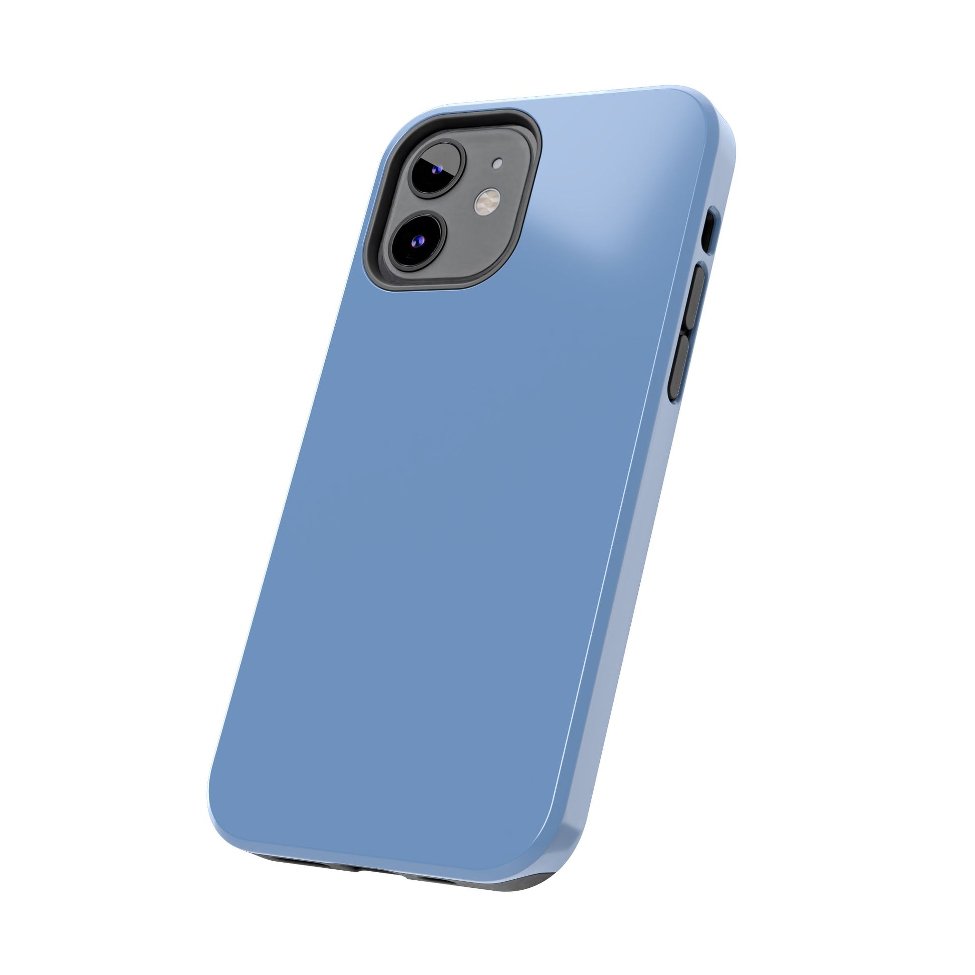 Blue phone case on a white background