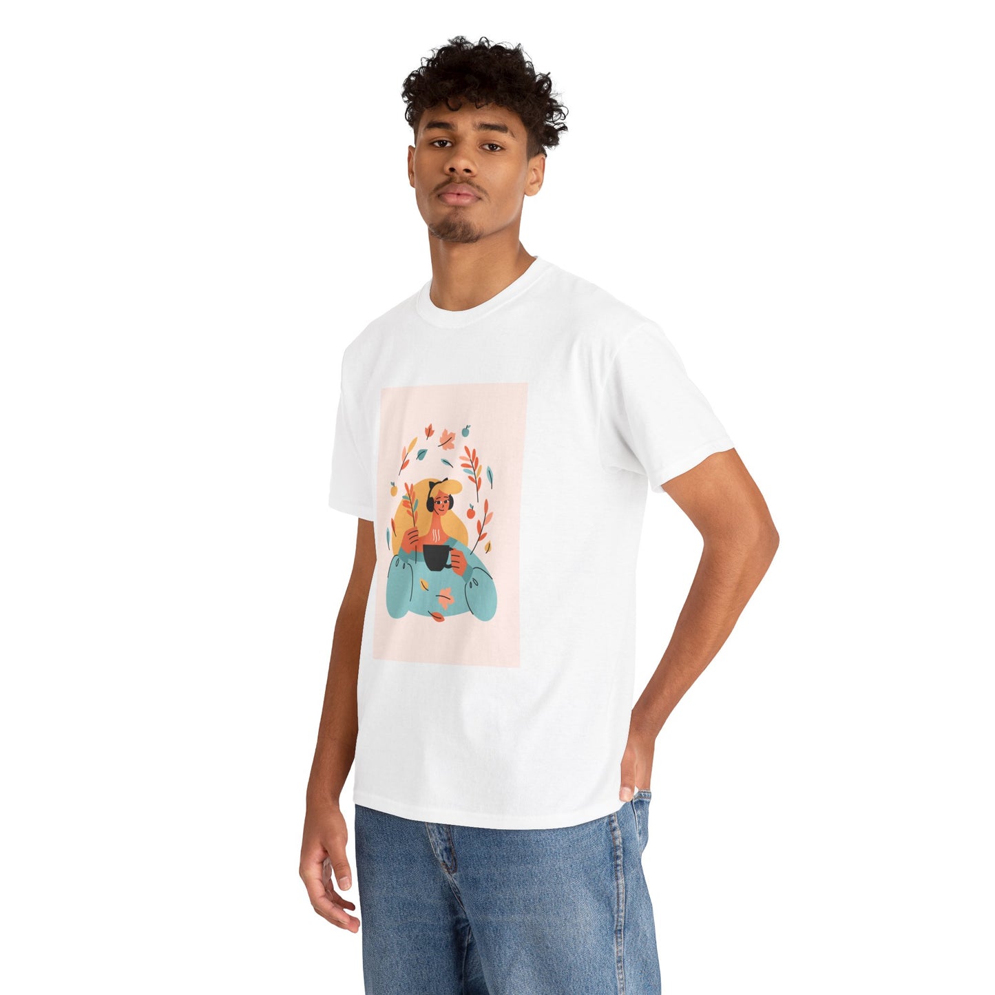 Unisex Cozy Bear Illustration Heavy Cotton T-Shirt