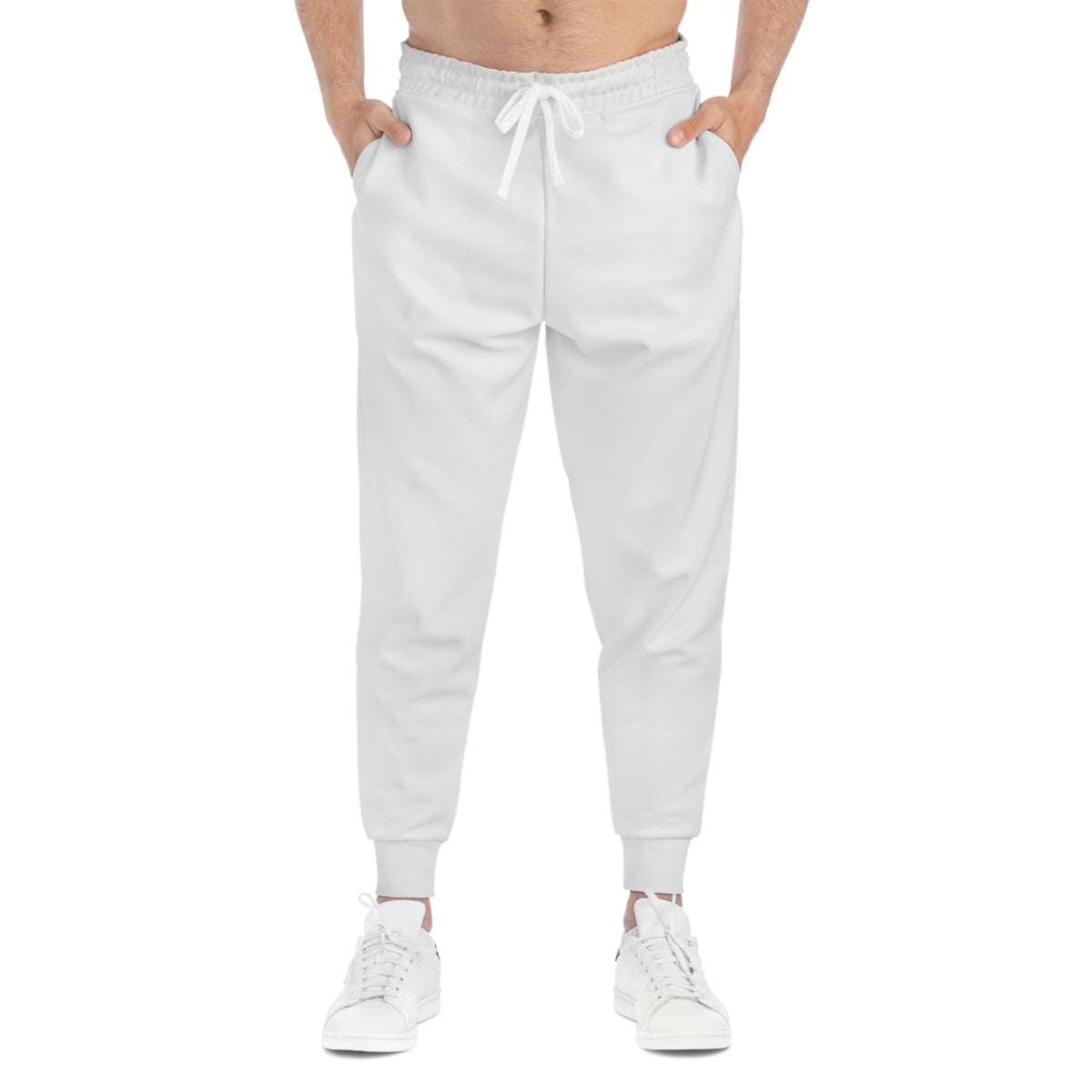 White Men’s Athletic Joggers for Workouts & Casual Comfort
