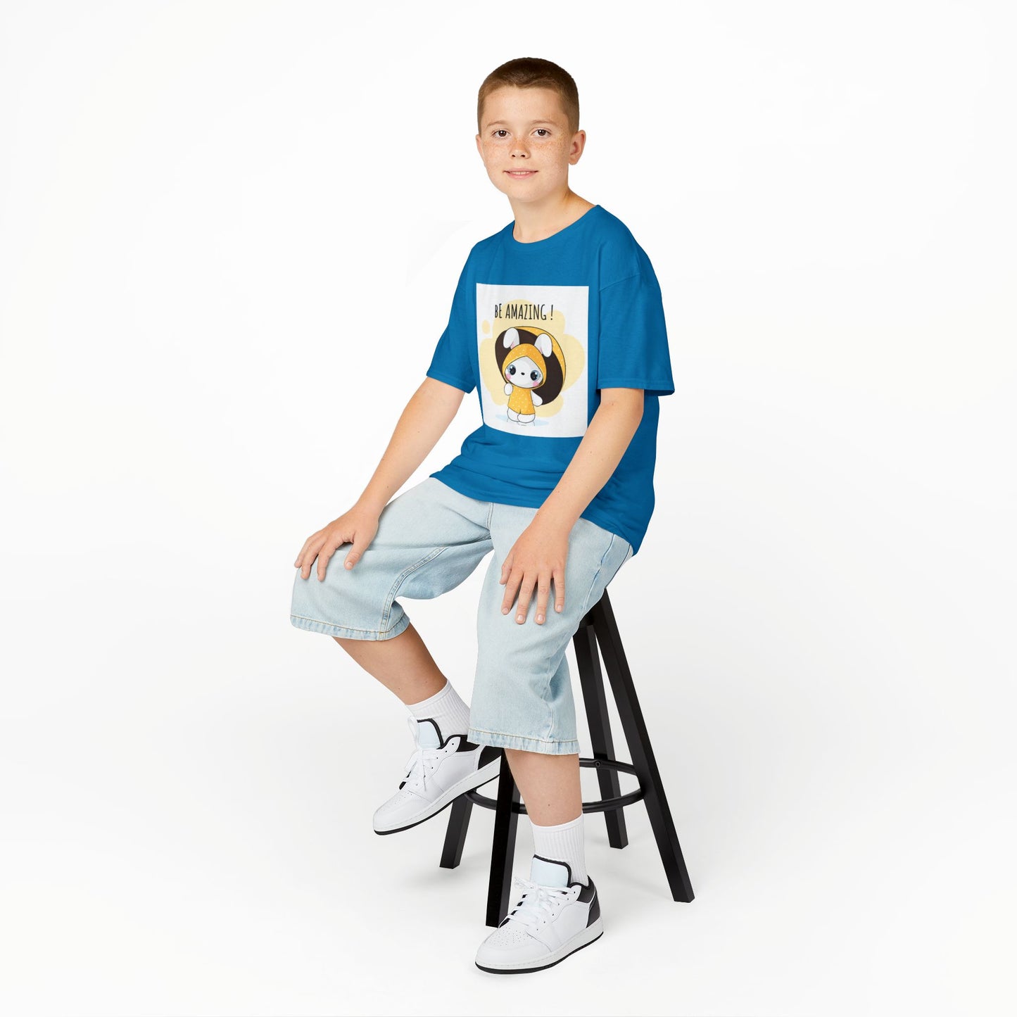 Yellow Kids Heavy Cotton t-shirt with a Cartoon Character