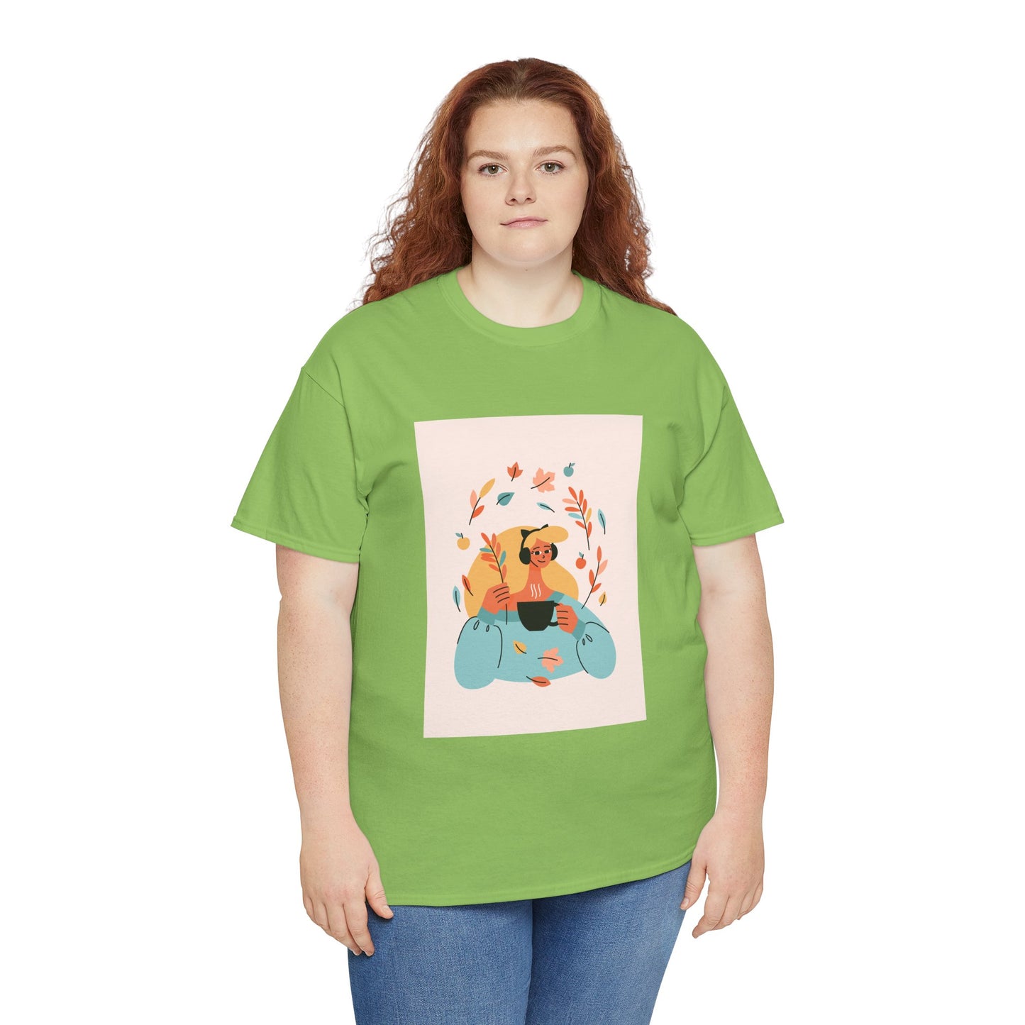 Unisex Cozy Bear Illustration Heavy Cotton T-Shirt