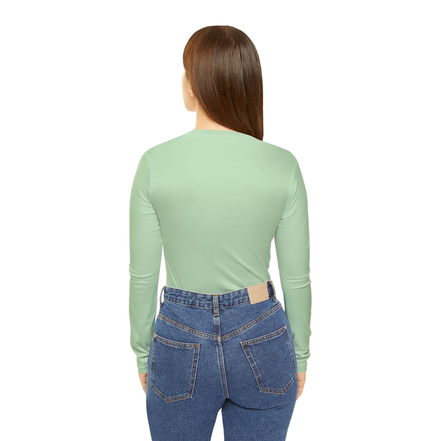 Mint Green Women's Long Sleeve V-Neck Shirt