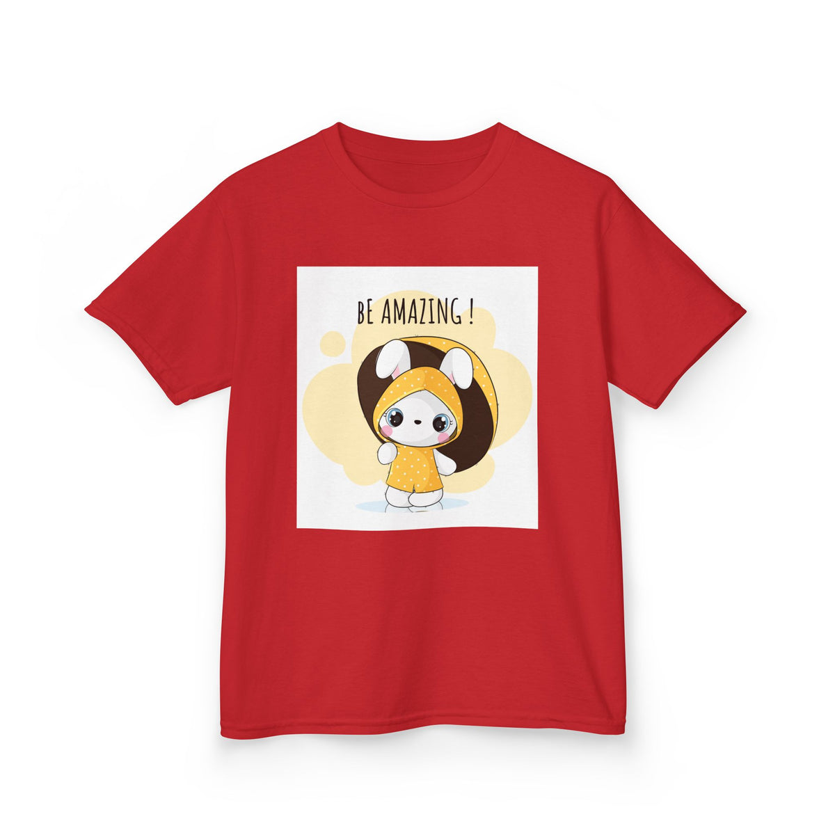 Yellow Kids Heavy Cotton t-shirt with a Cartoon Character