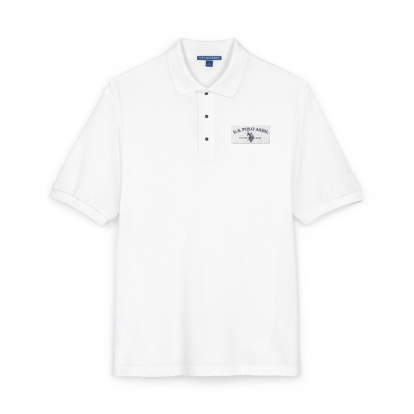 Embroidered Calm Wave Polo Shirt  Minimal Coastal Logo Golf & Casual Polo
