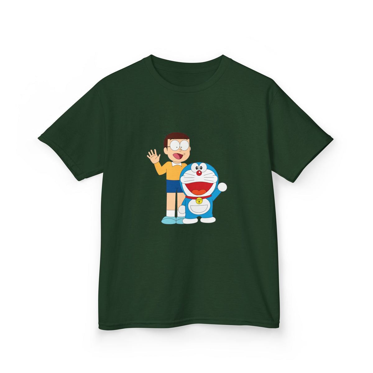 Kids Heavy Cotton Teal T-Shirt with a Graphic Design