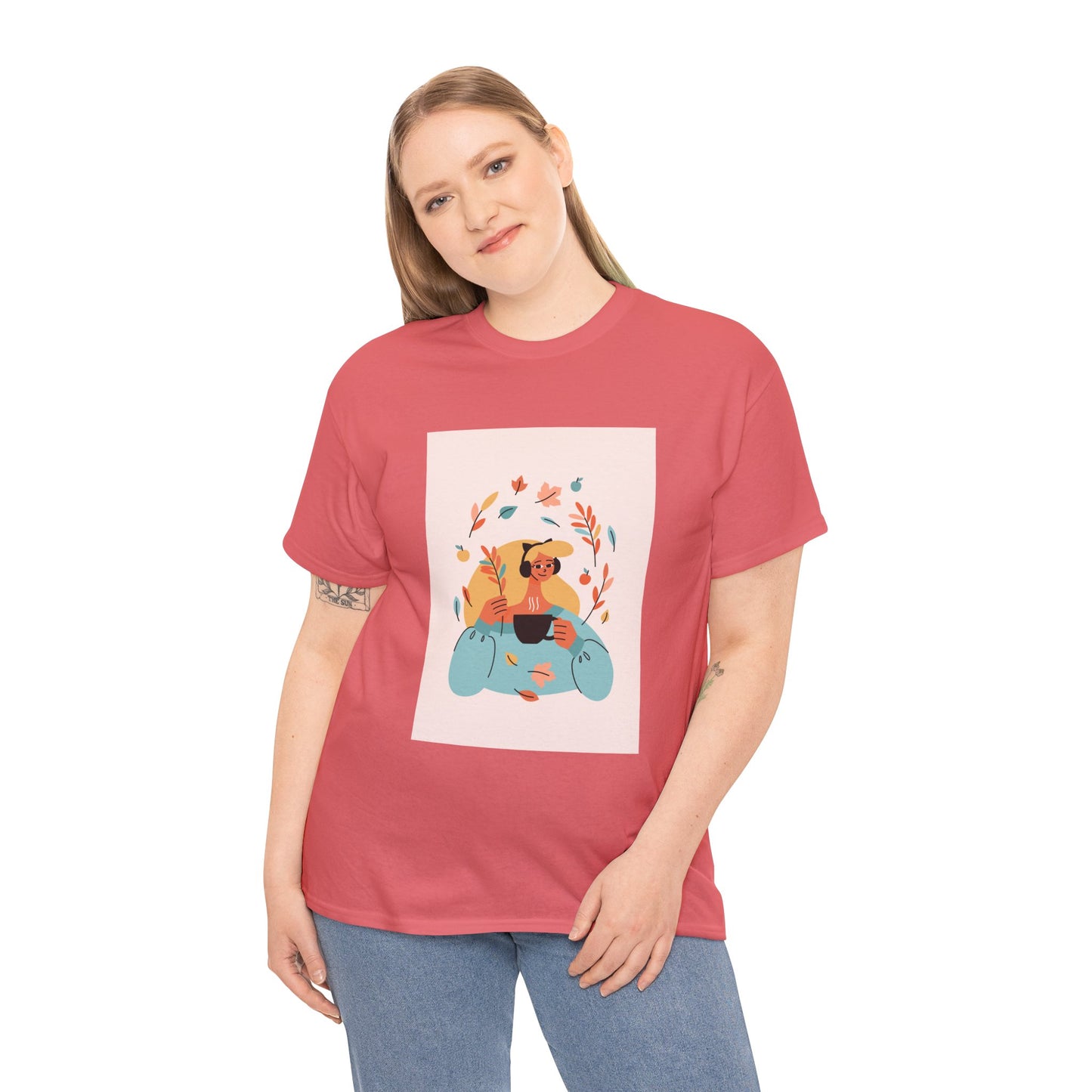 Unisex Cozy Bear Illustration Heavy Cotton T-Shirt