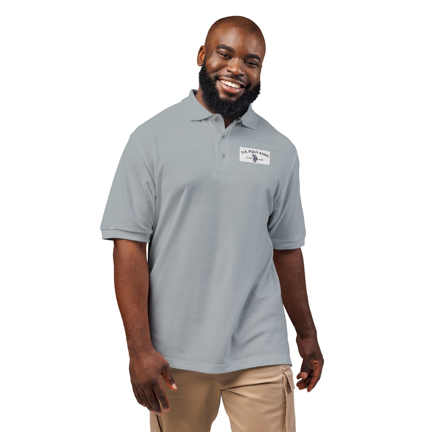 Embroidered Calm Wave Polo Shirt  Minimal Coastal Logo Golf & Casual Polo