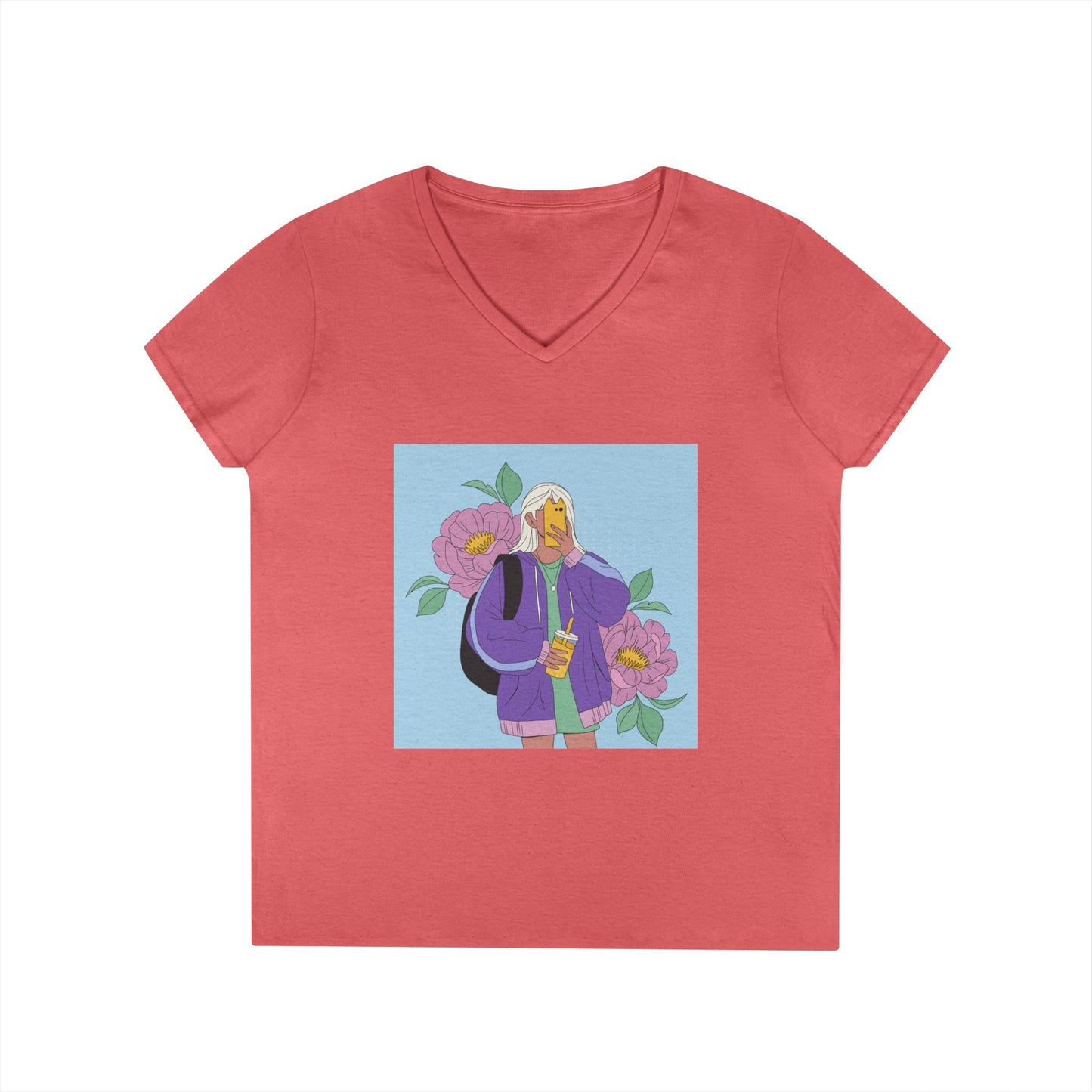 Women Stylish V-Neck T-Shirt