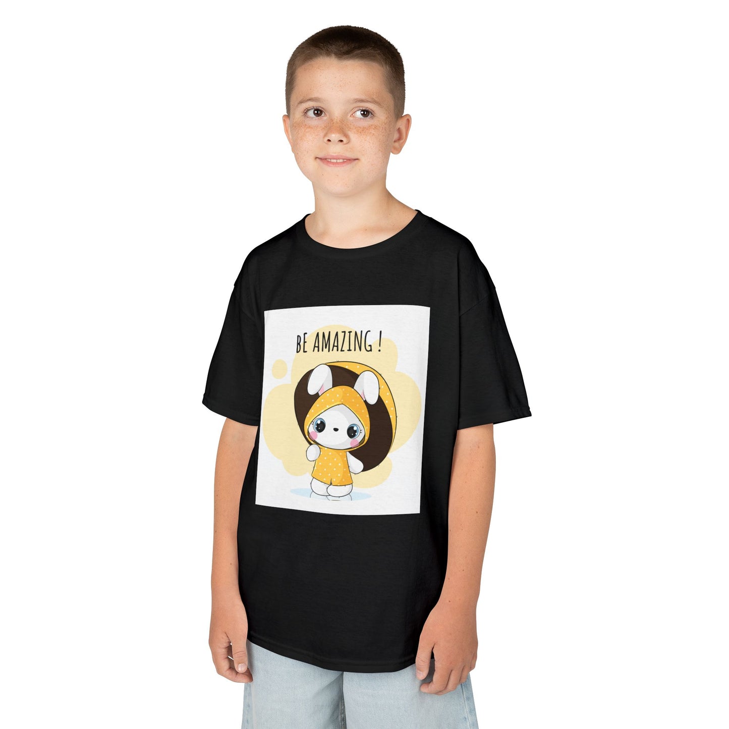 Yellow Kids Heavy Cotton t-shirt with a Cartoon Character