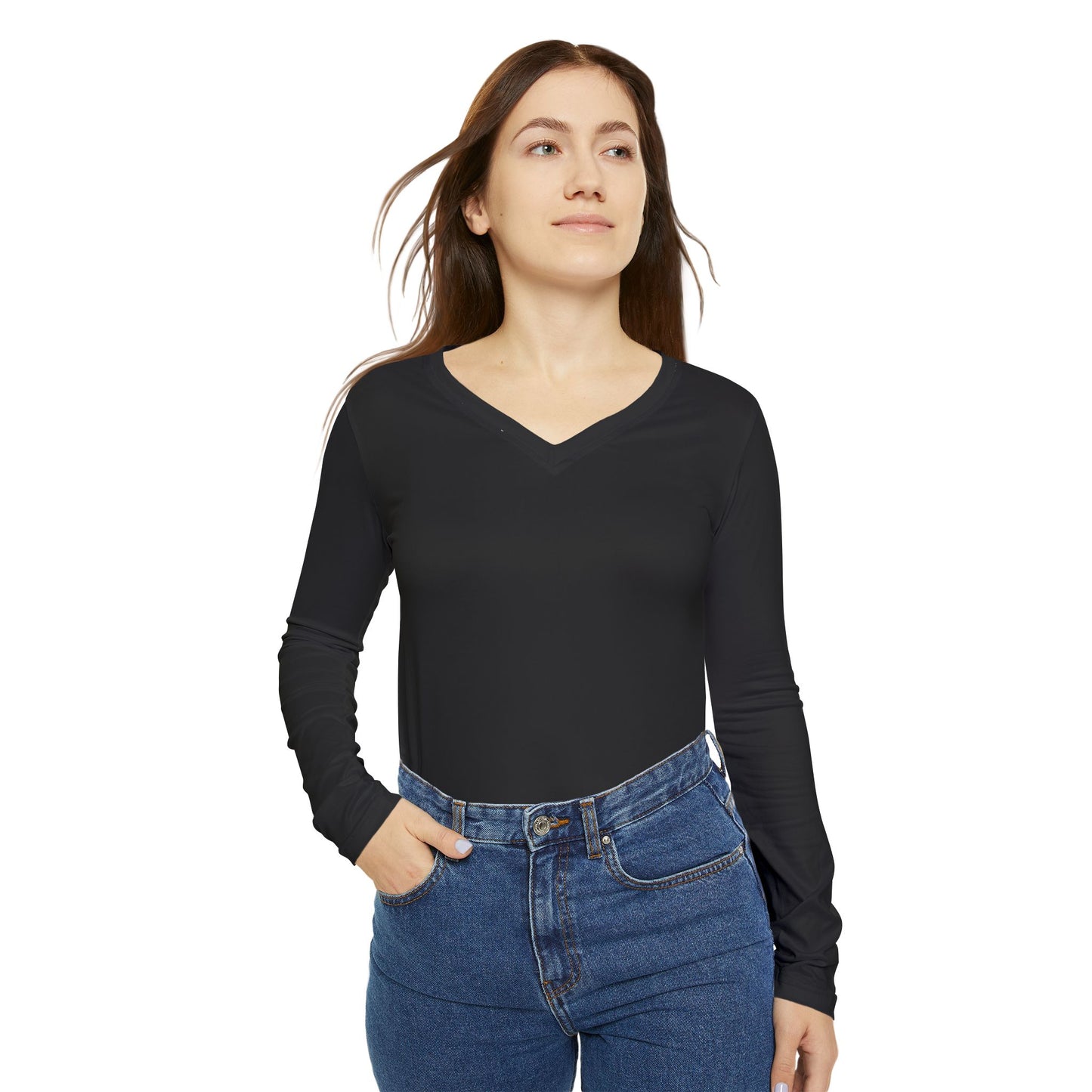 Chic Stylish Top for Women's V-Neck Long Sleeve Shirt