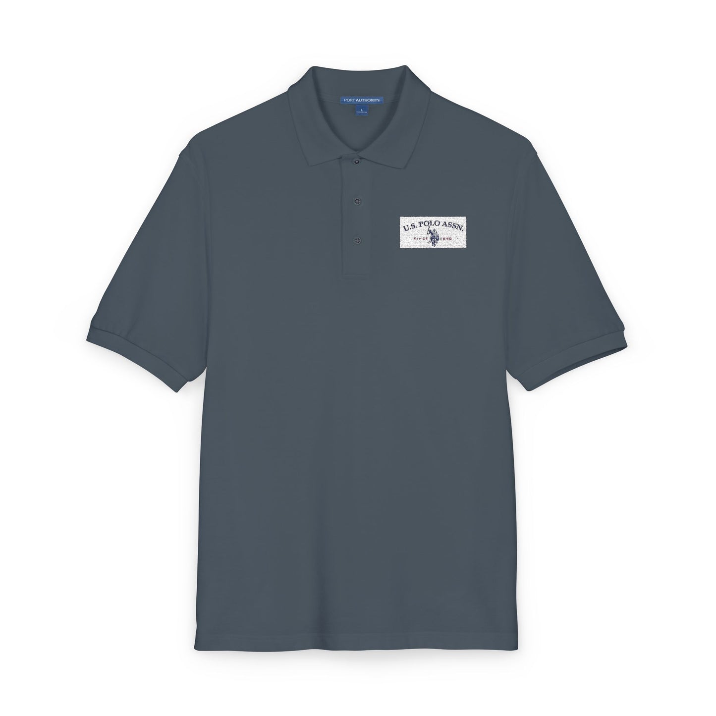 Embroidered Calm Wave Polo Shirt  Minimal Coastal Logo Golf & Casual Polo