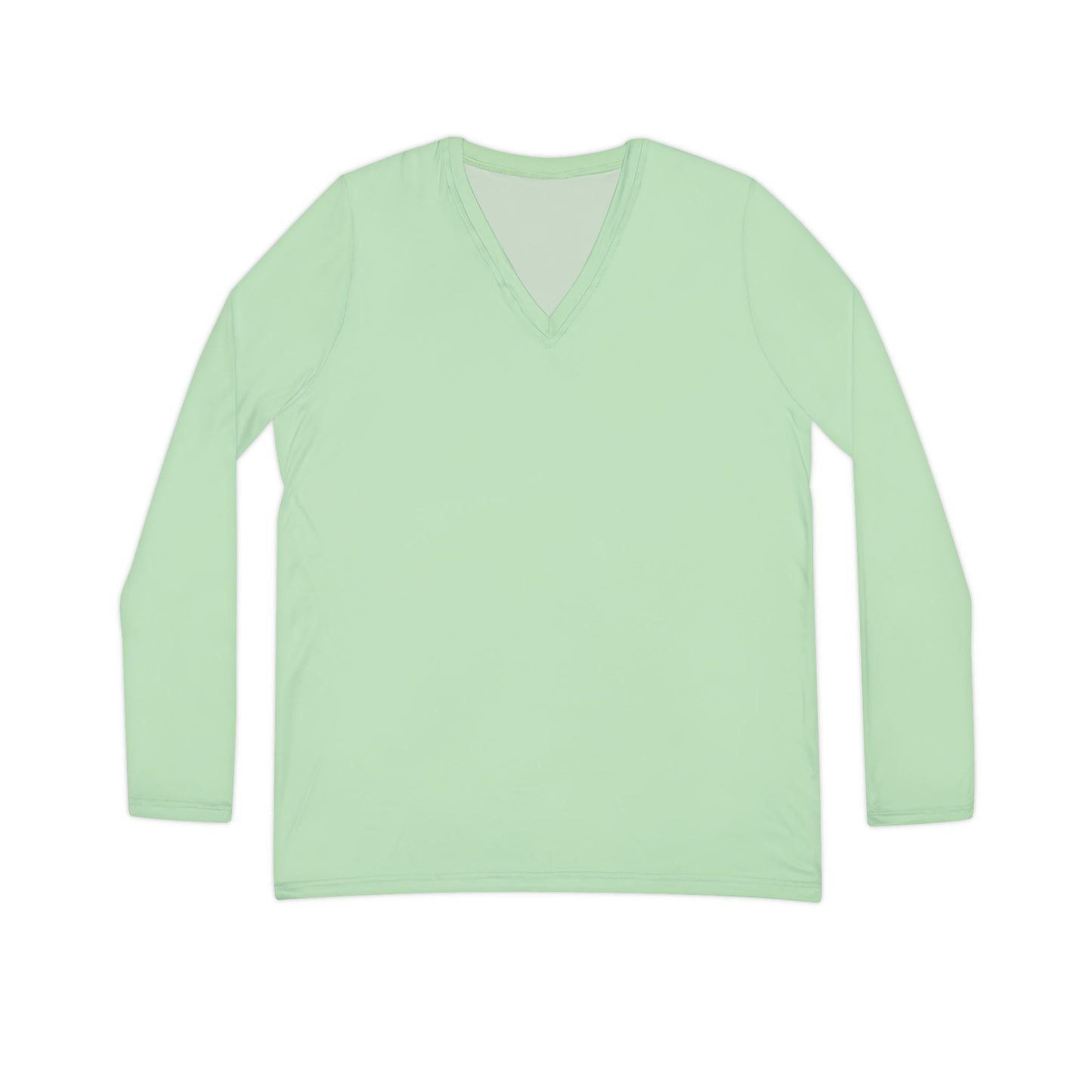 Mint Green Women's Long Sleeve V-Neck Shirt