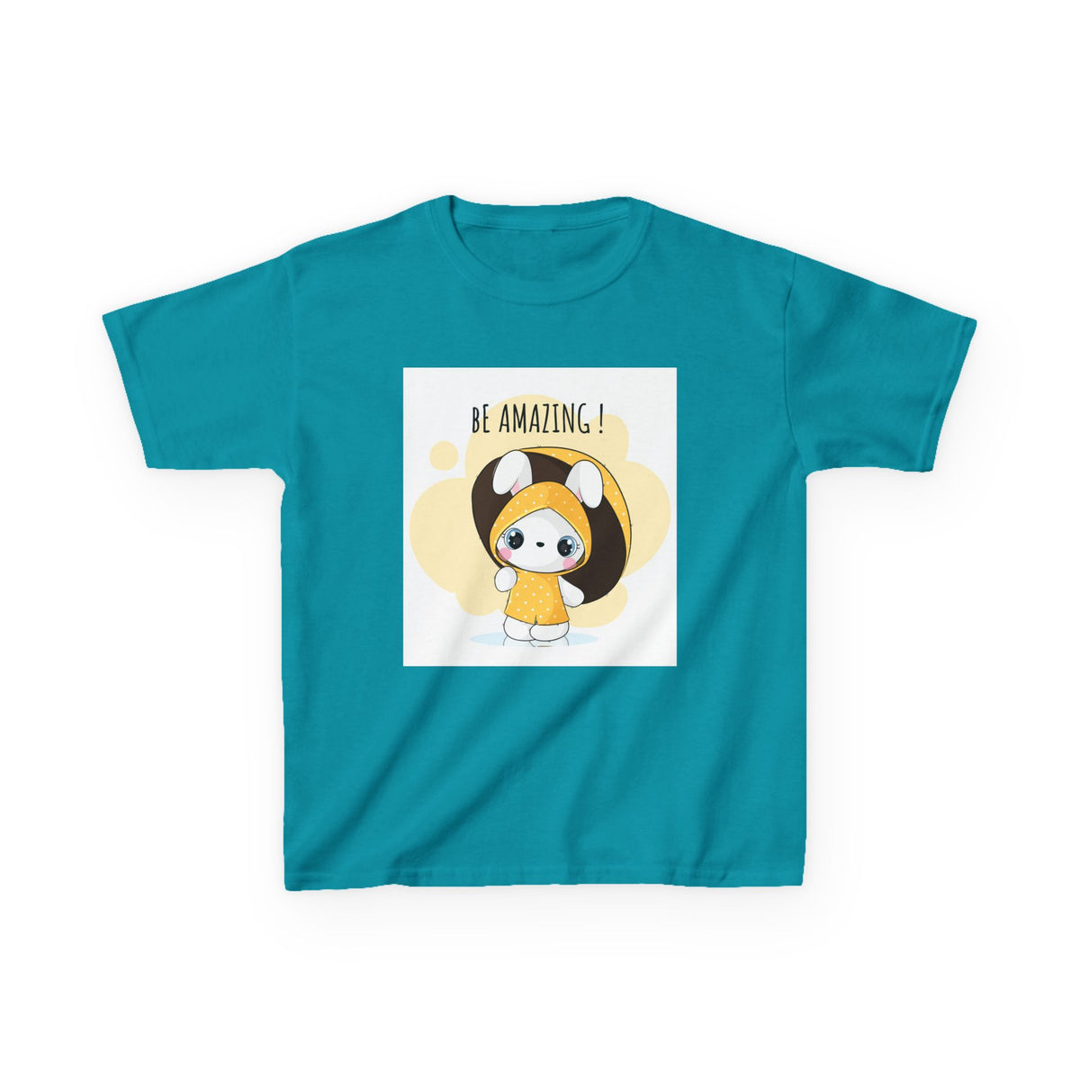 Yellow Kids Heavy Cotton t-shirt with a Cartoon Character