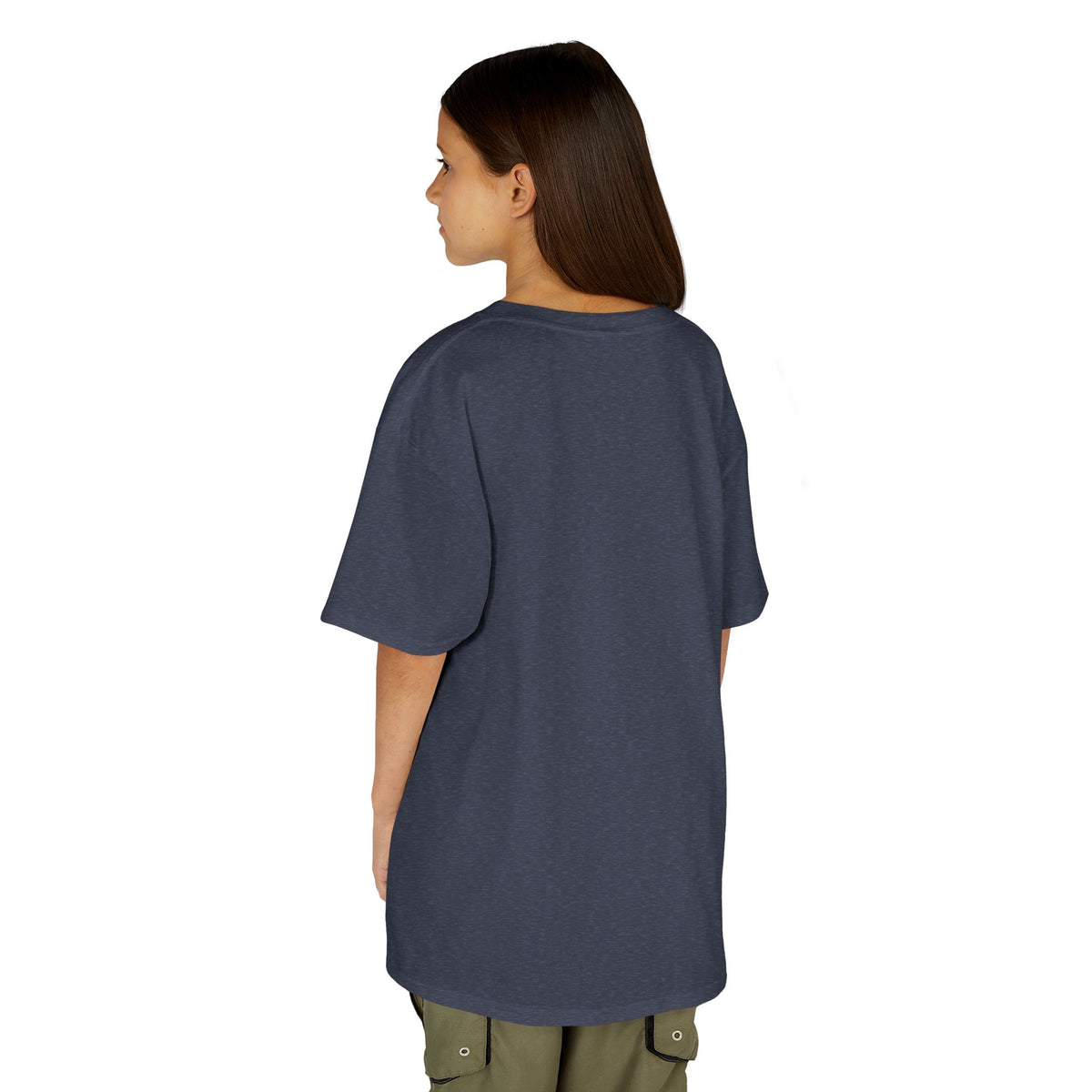 Kids Heavy Cotton Teal T-Shirt with a Graphic Design