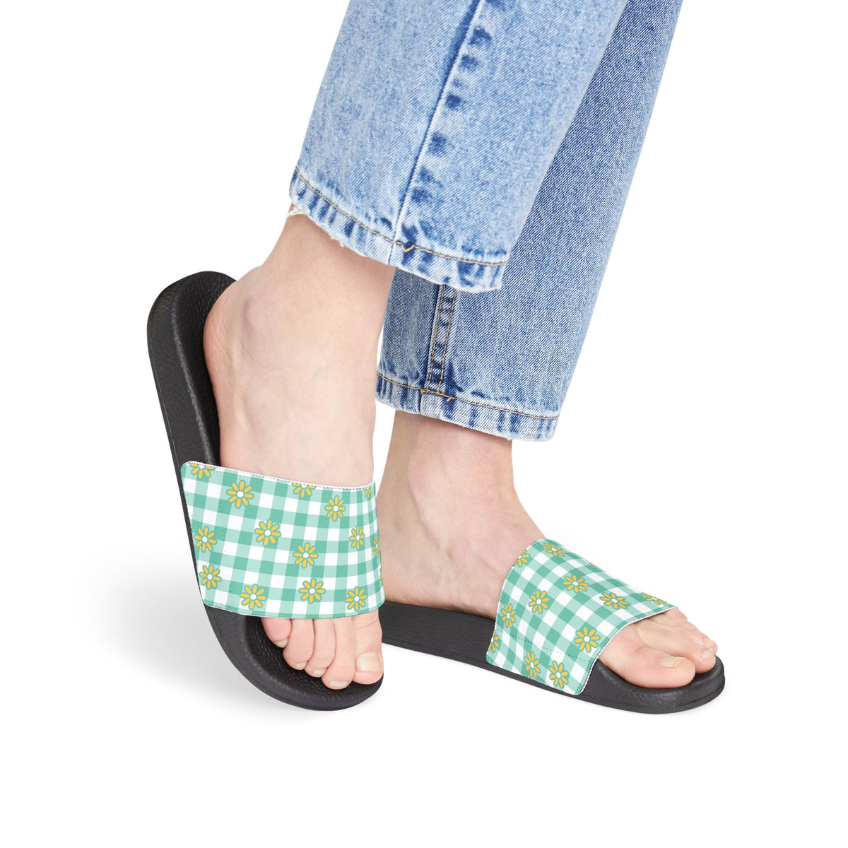Floral Daisy Women's Removable-Strap Sandals – Comfortable Summer Slides