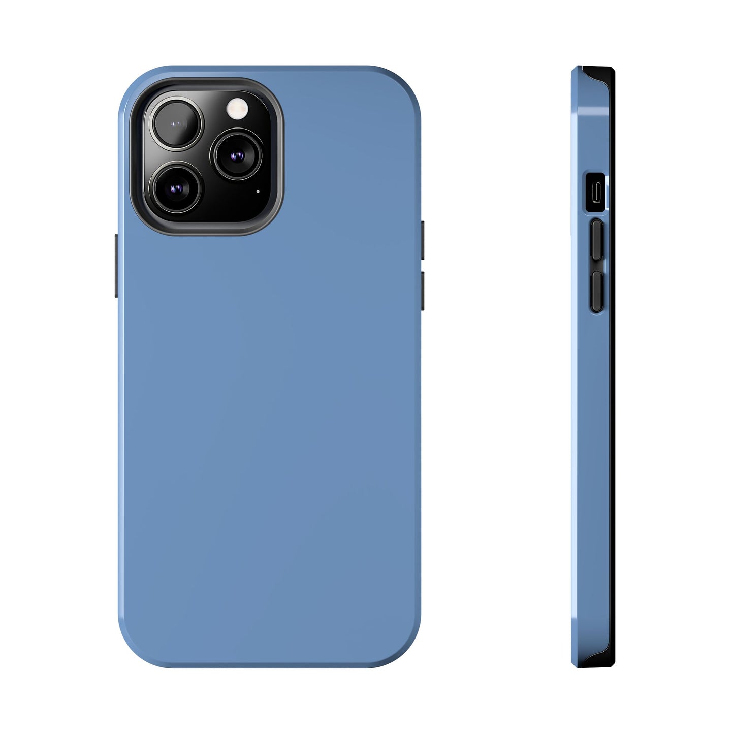 Blue phone case with a white background