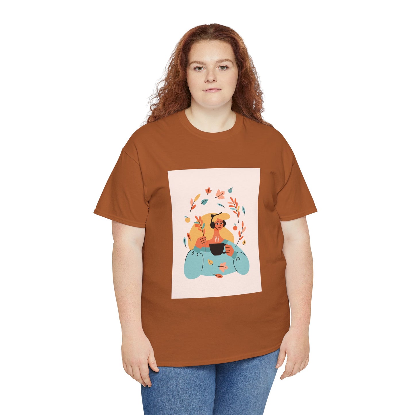 Unisex Cozy Bear Illustration Heavy Cotton T-Shirt