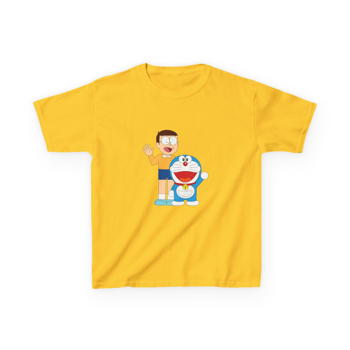 Kids Heavy Cotton Teal T-Shirt with a Graphic Design